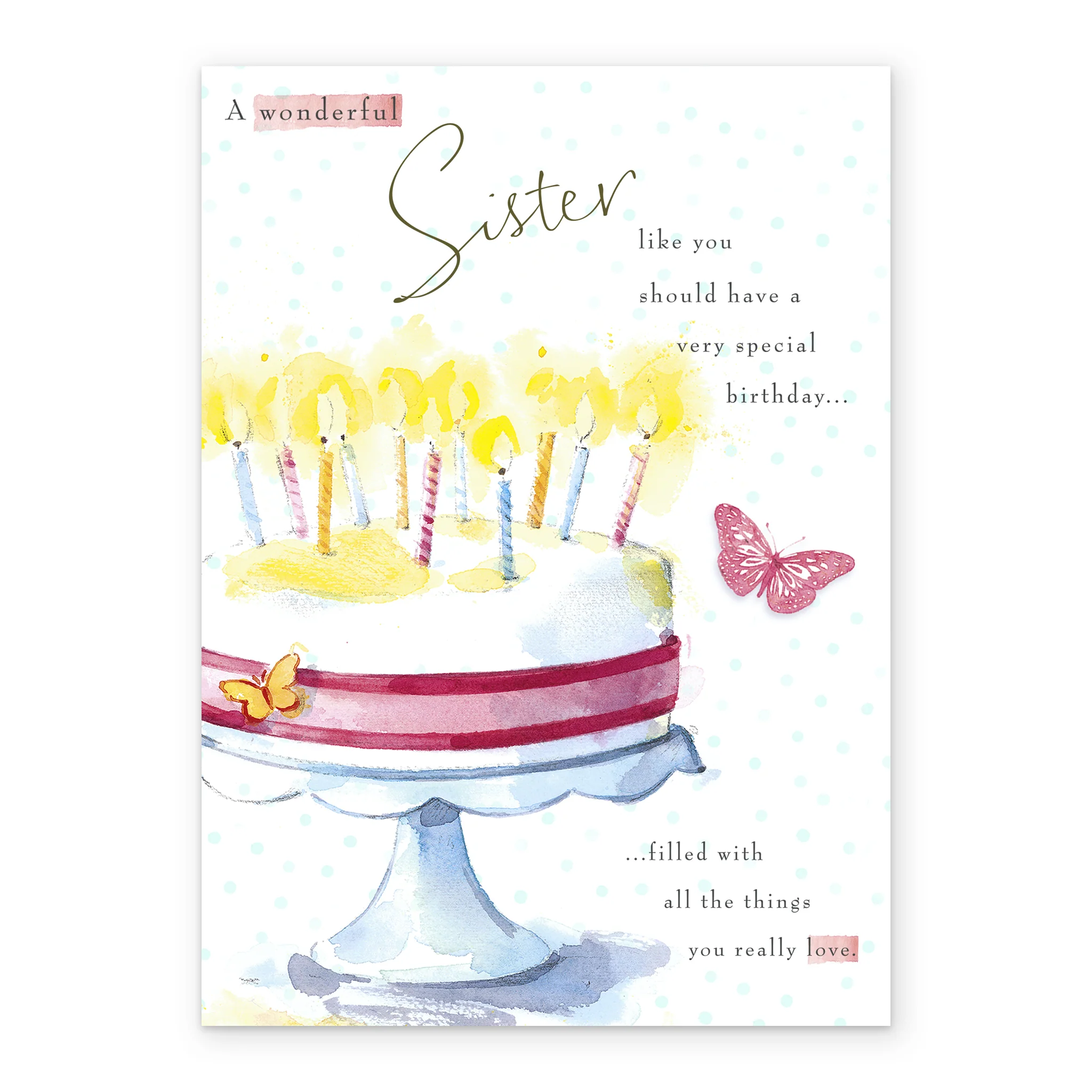 Personalised Cake Candles Sister Birthday Card - Image 2