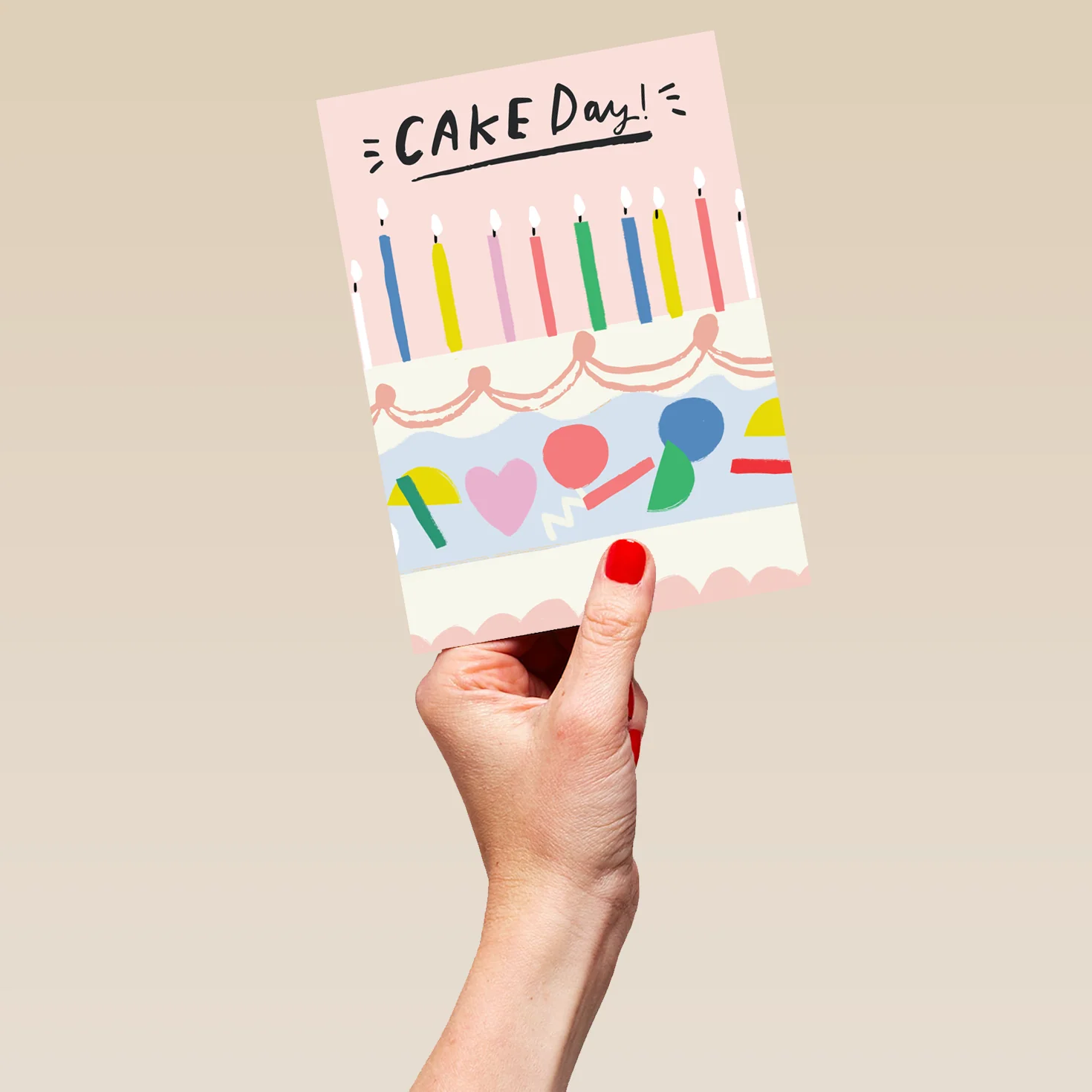 Personalised Cake Day Contemporary Birthday Card - Image 5
