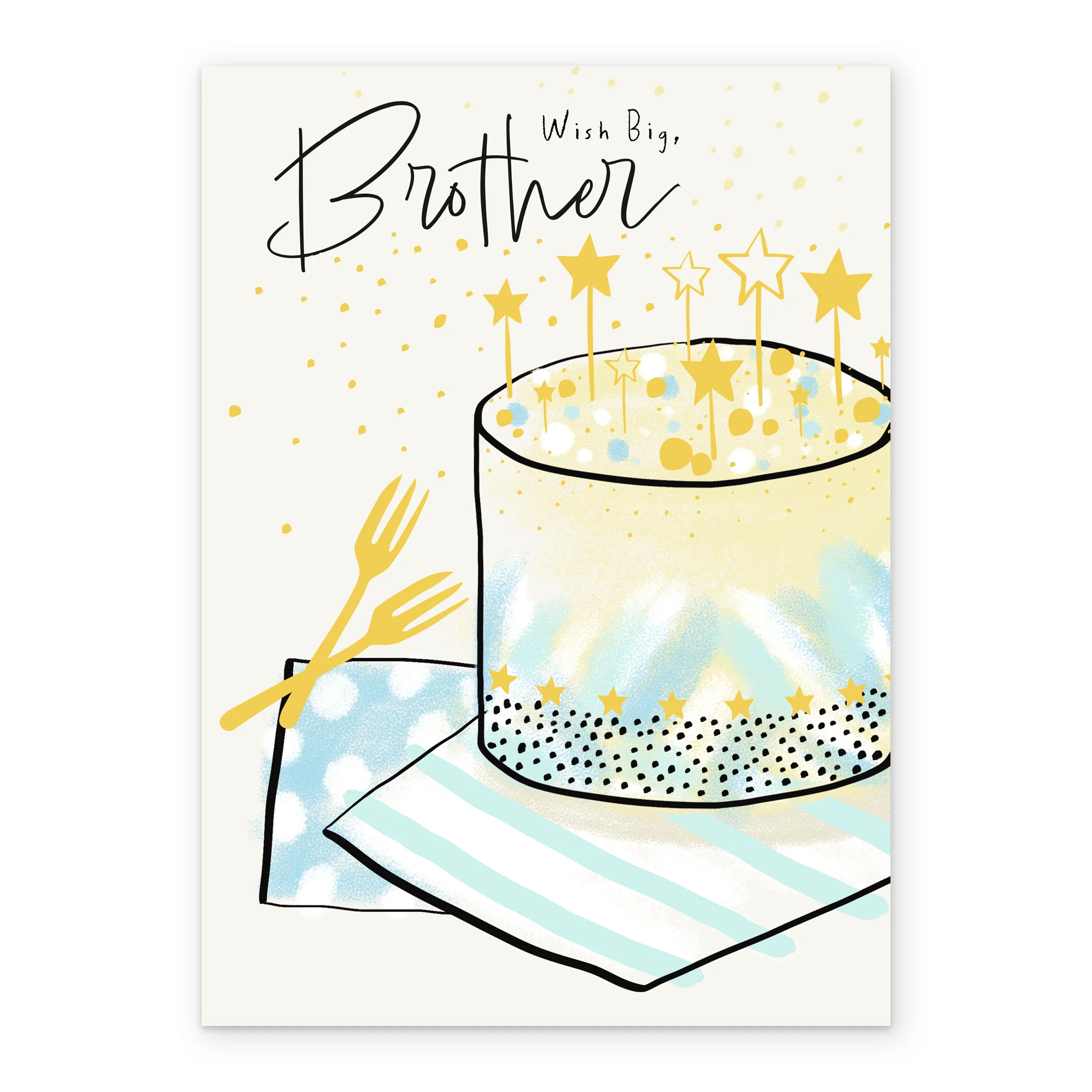 Personalised Cake & Stars Birthday Card for Brother - Image 2