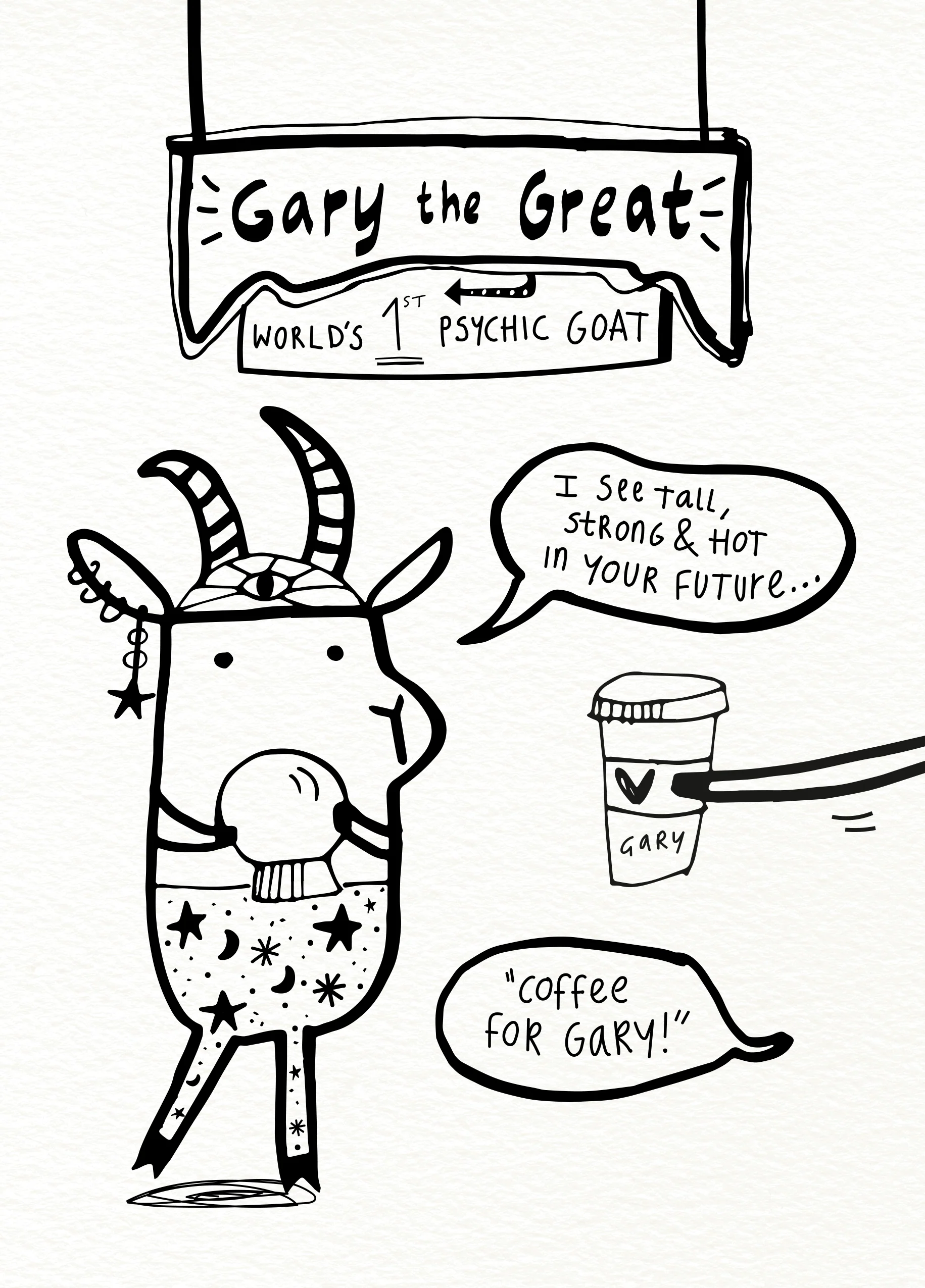 Personalised Cartoon Style 'Gary The Great' Birthday Card