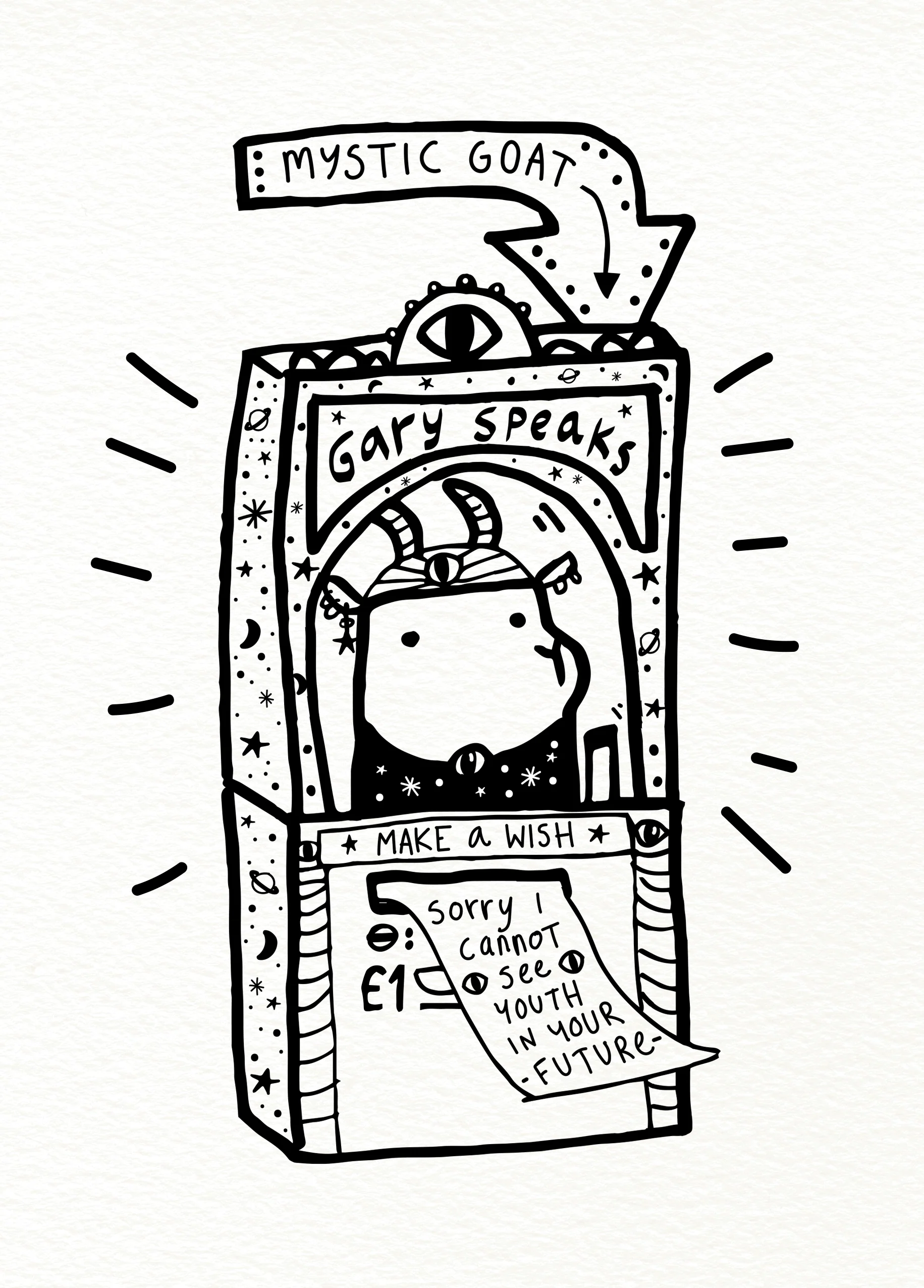 Personalised Cartoon Style 'Mystic Goat' Birthday Card