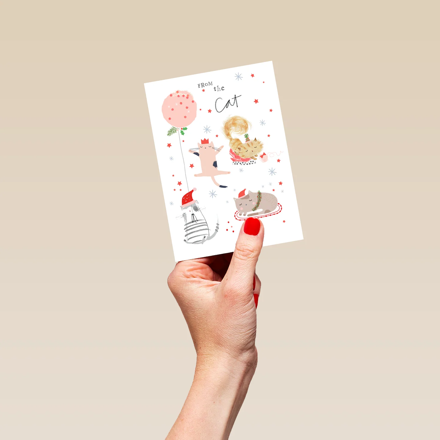 Personalised Cat Celebration Christmas Card - Image 4