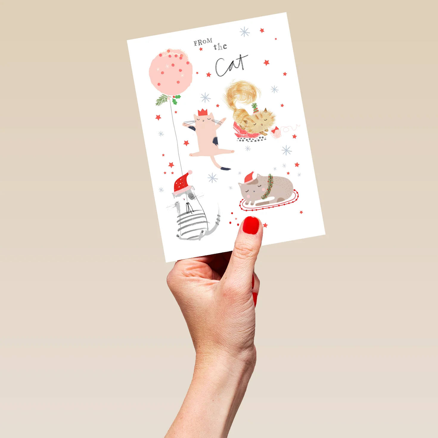 Personalised Cat Celebration Christmas Card - Image 5