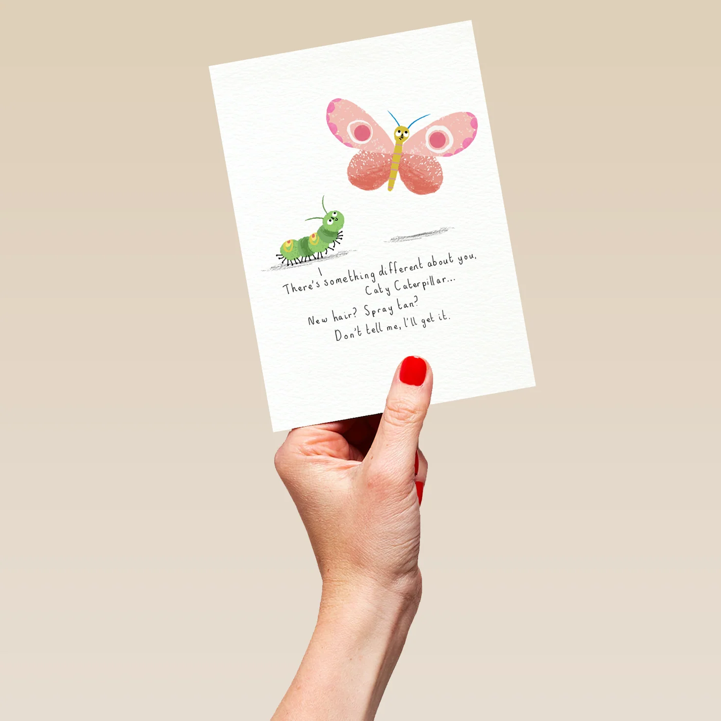 Personalised Caterpillar And Butterfly Design Card - Image 5