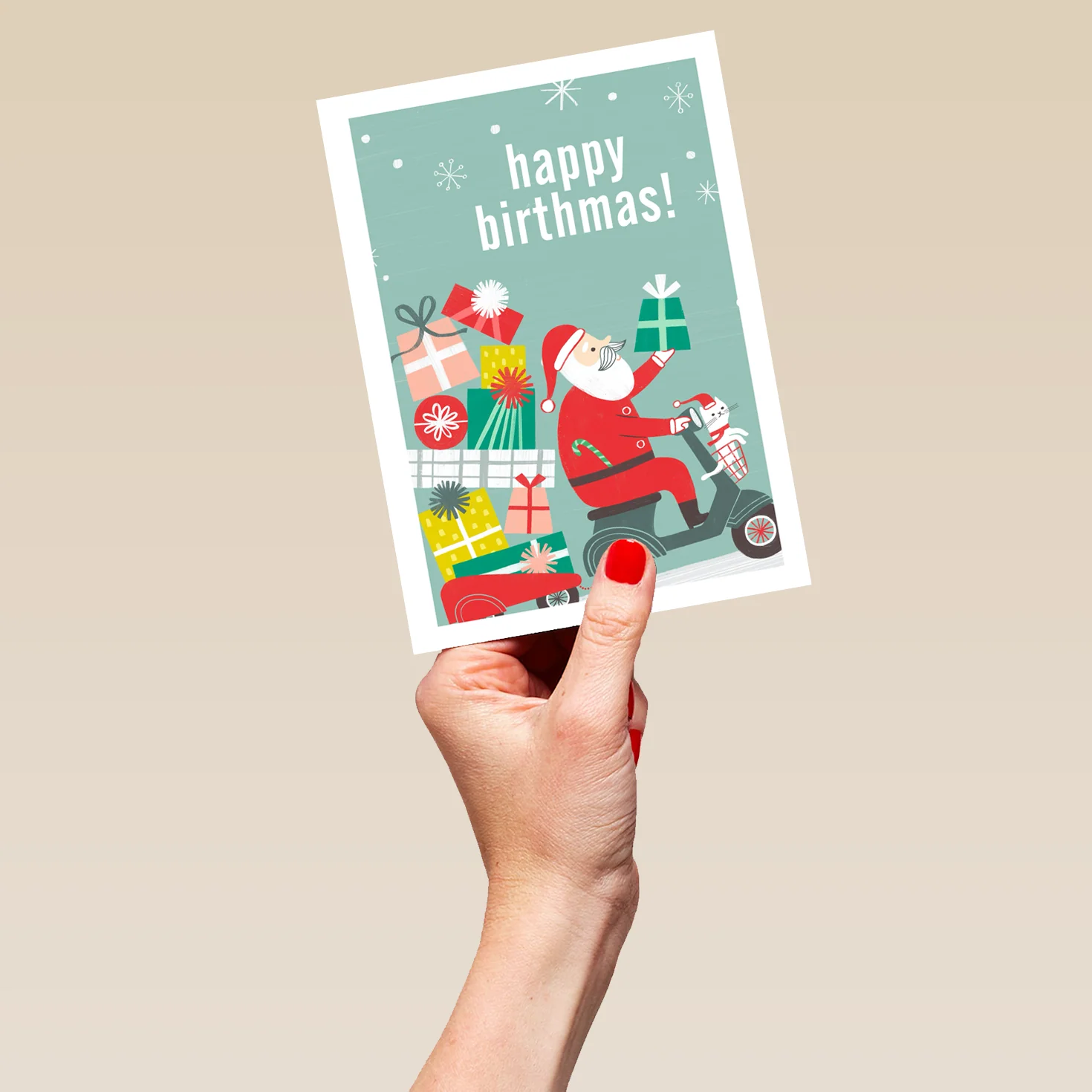 Personalised Celebrate Birthmas Santa Birthday Card - Image 5