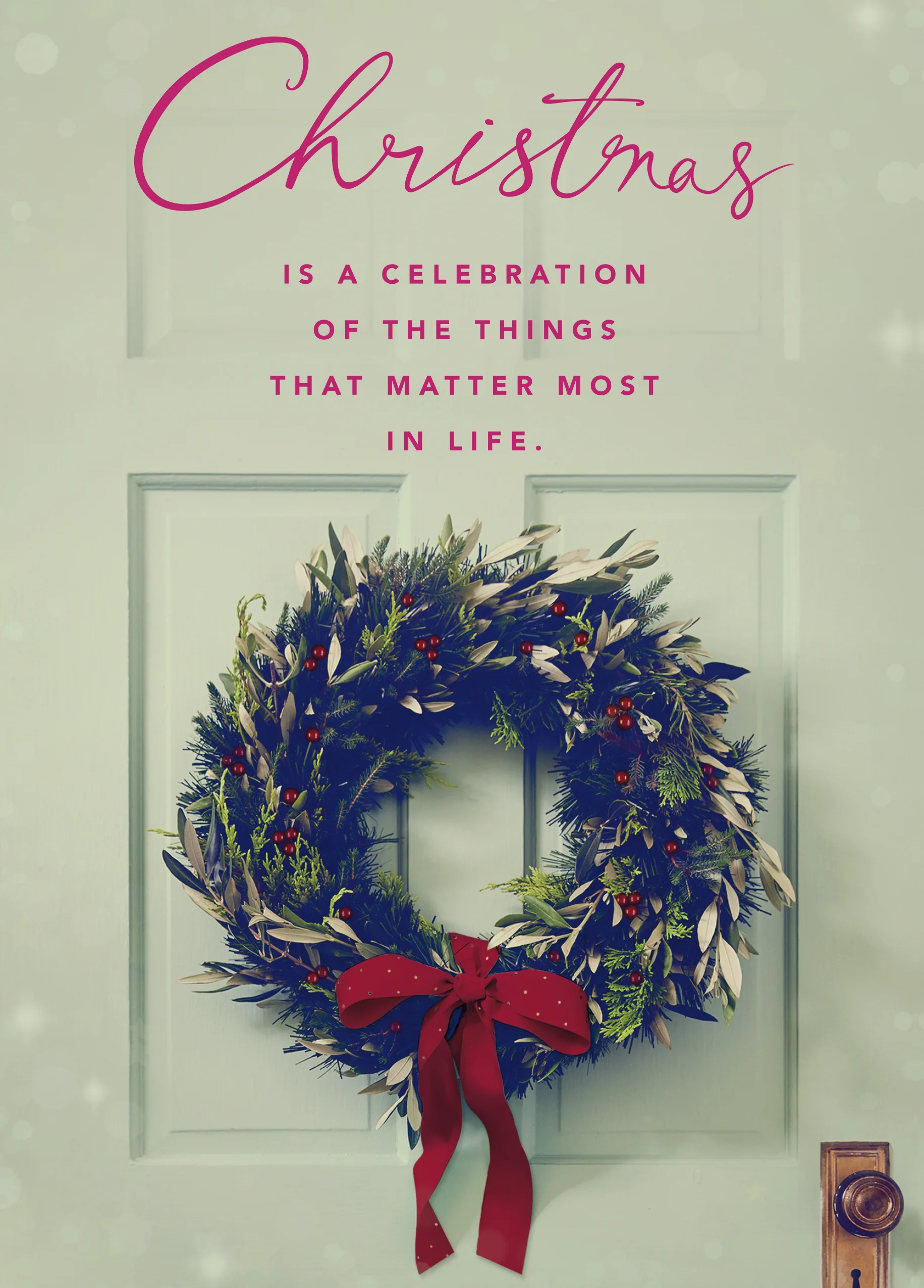 Personalised Celebration Wreath Christmas Card