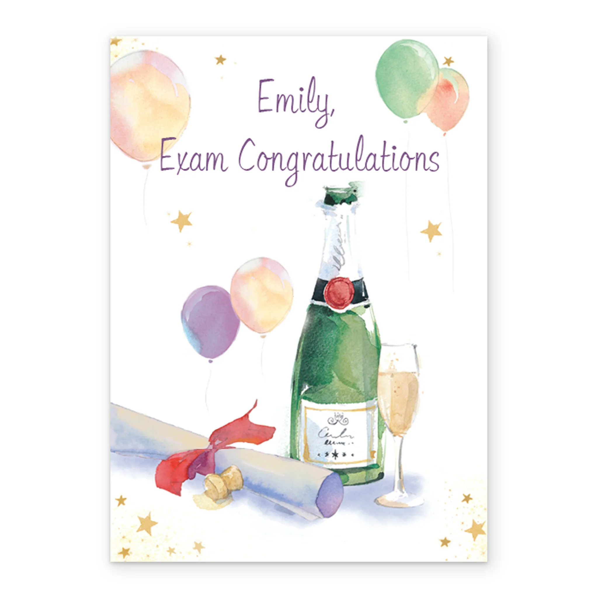 Personalised Champagne and Certificate Congratulations on your Exam Card - Image 2