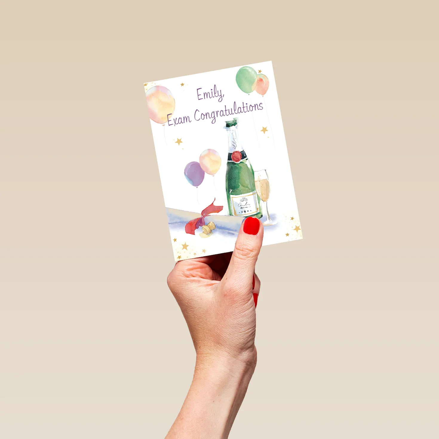 Personalised Champagne and Certificate Congratulations on your Exam Card - Image 4