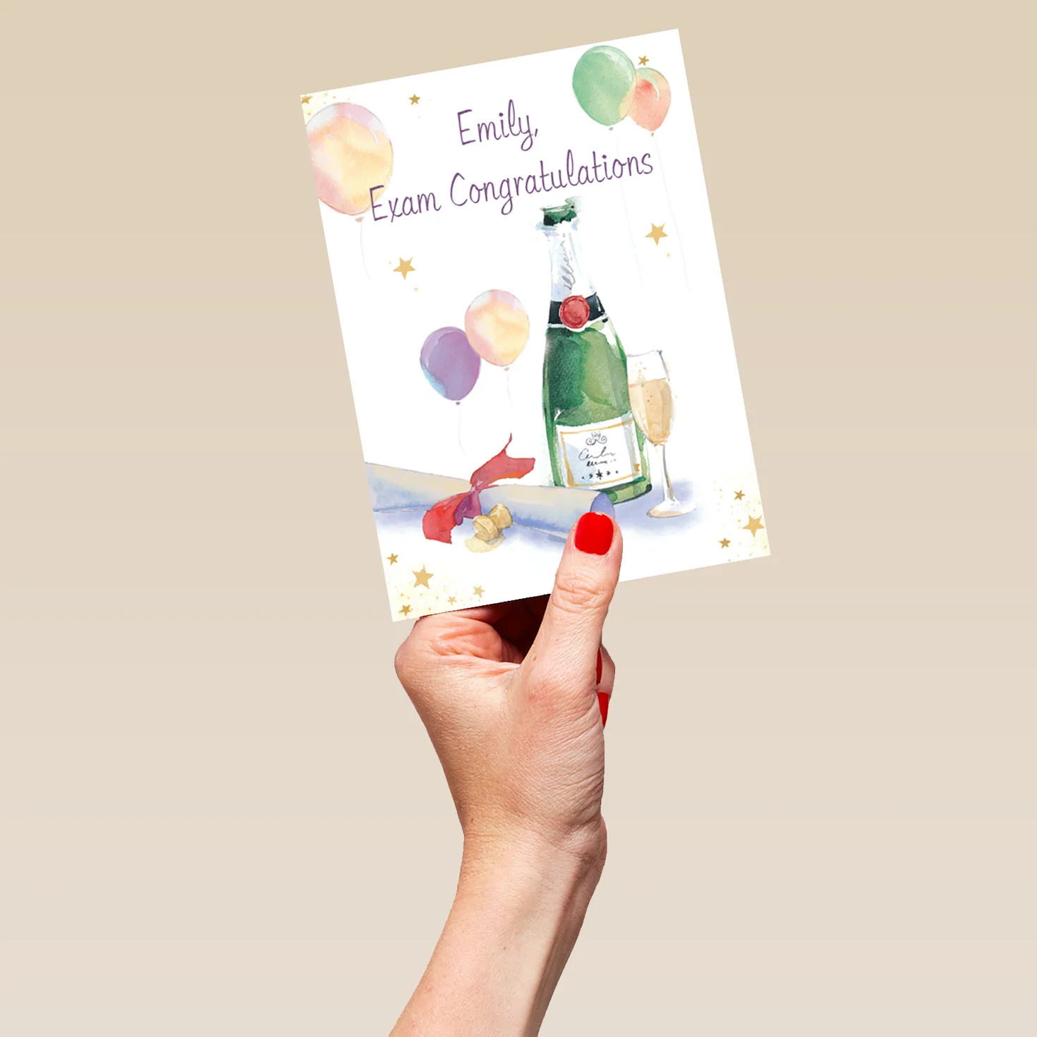 Personalised Champagne and Certificate Congratulations on your Exam Card - Image 5