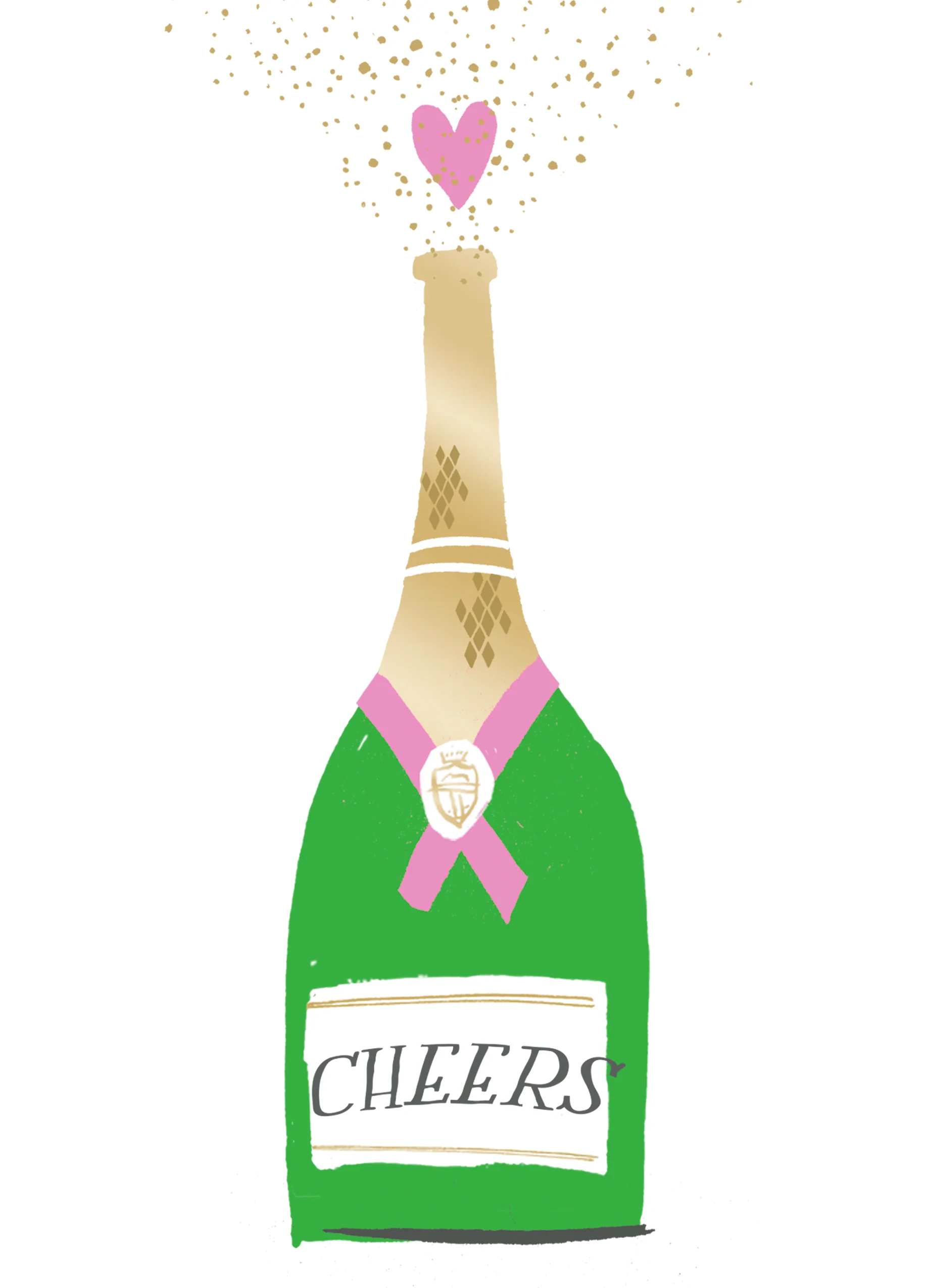 Personalised 'Cheers' Champagne Bottle Anniversary Card