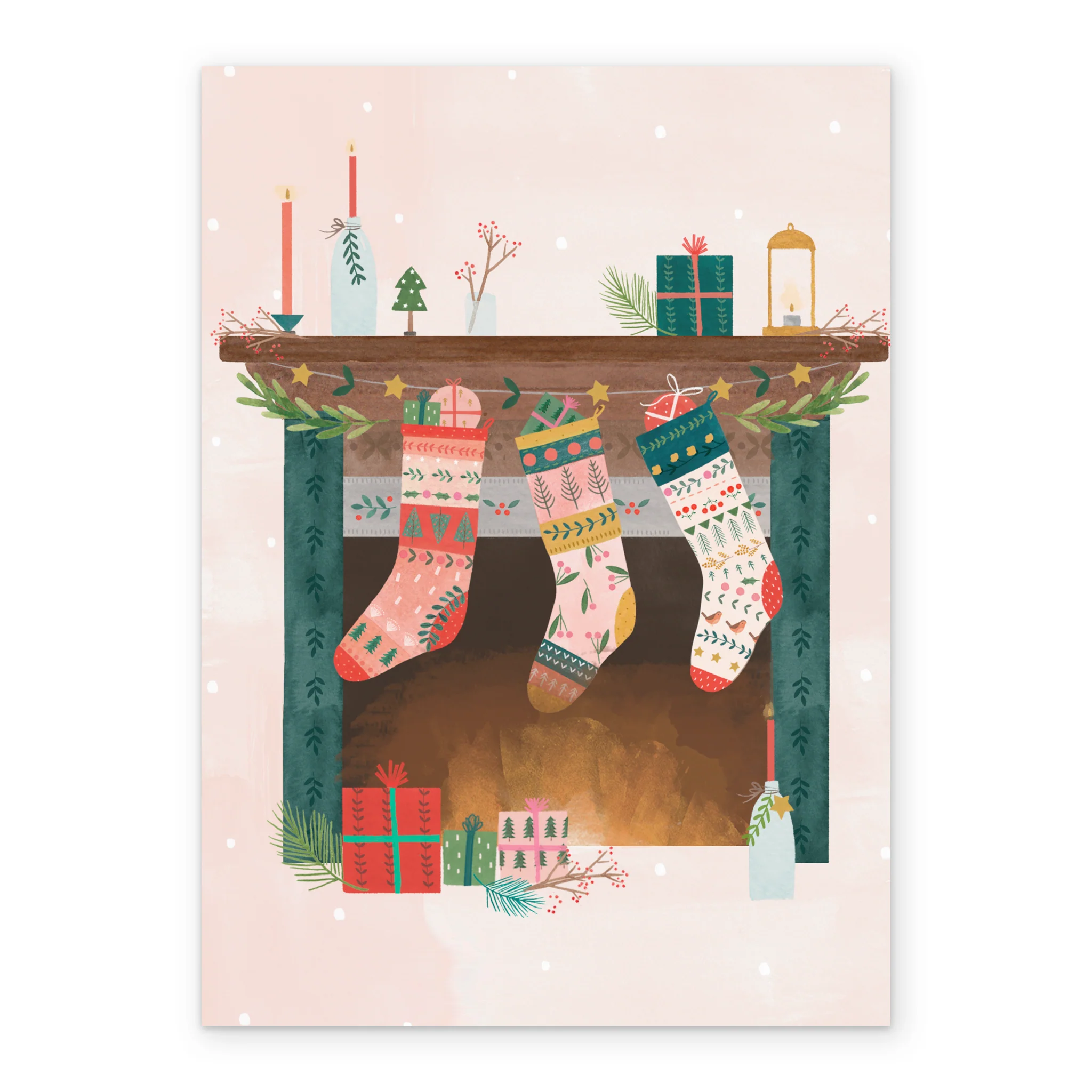 Personalised Chimney And Stockings Christmas Card - Image 2