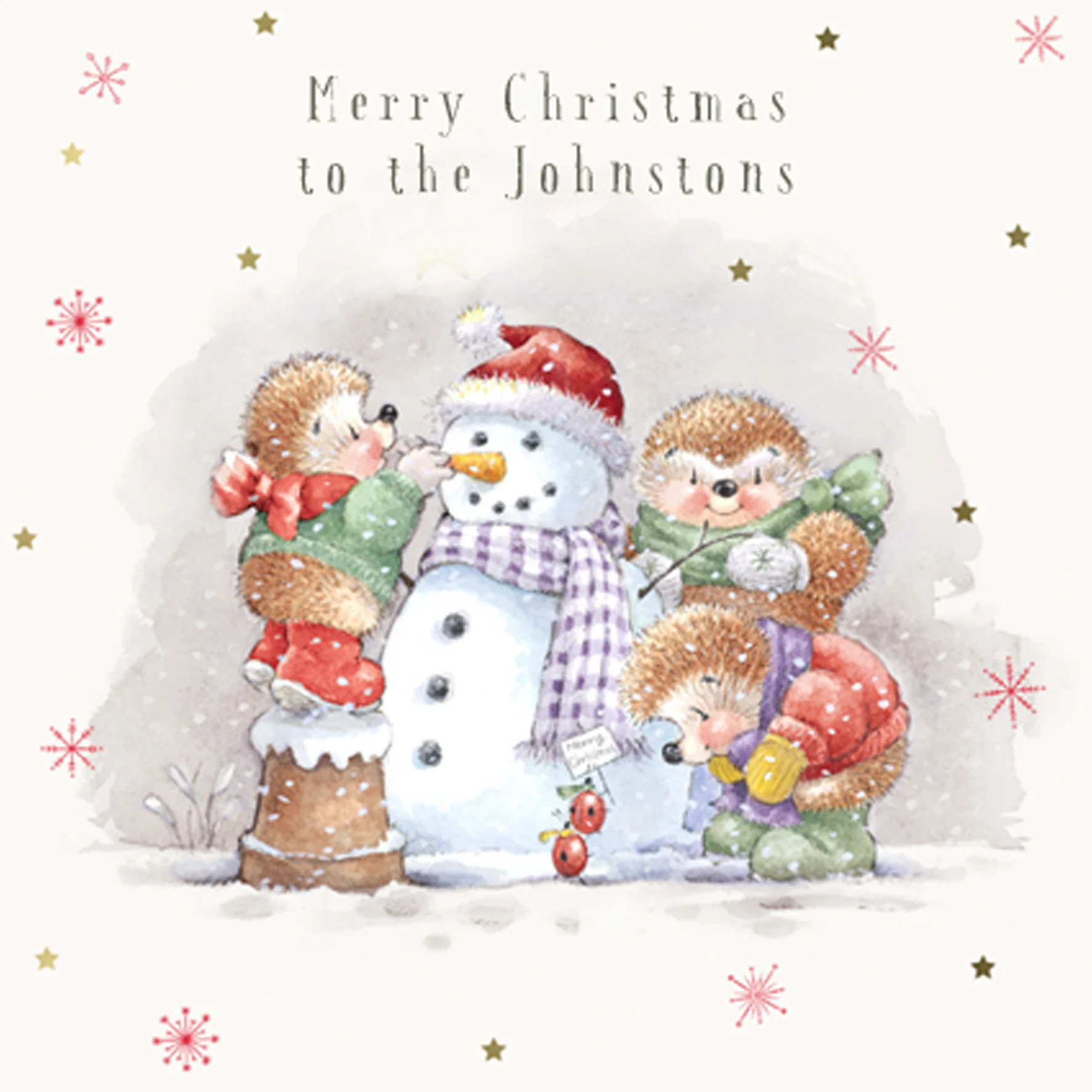 Personalised Christmas Family Country Companions Snow Card