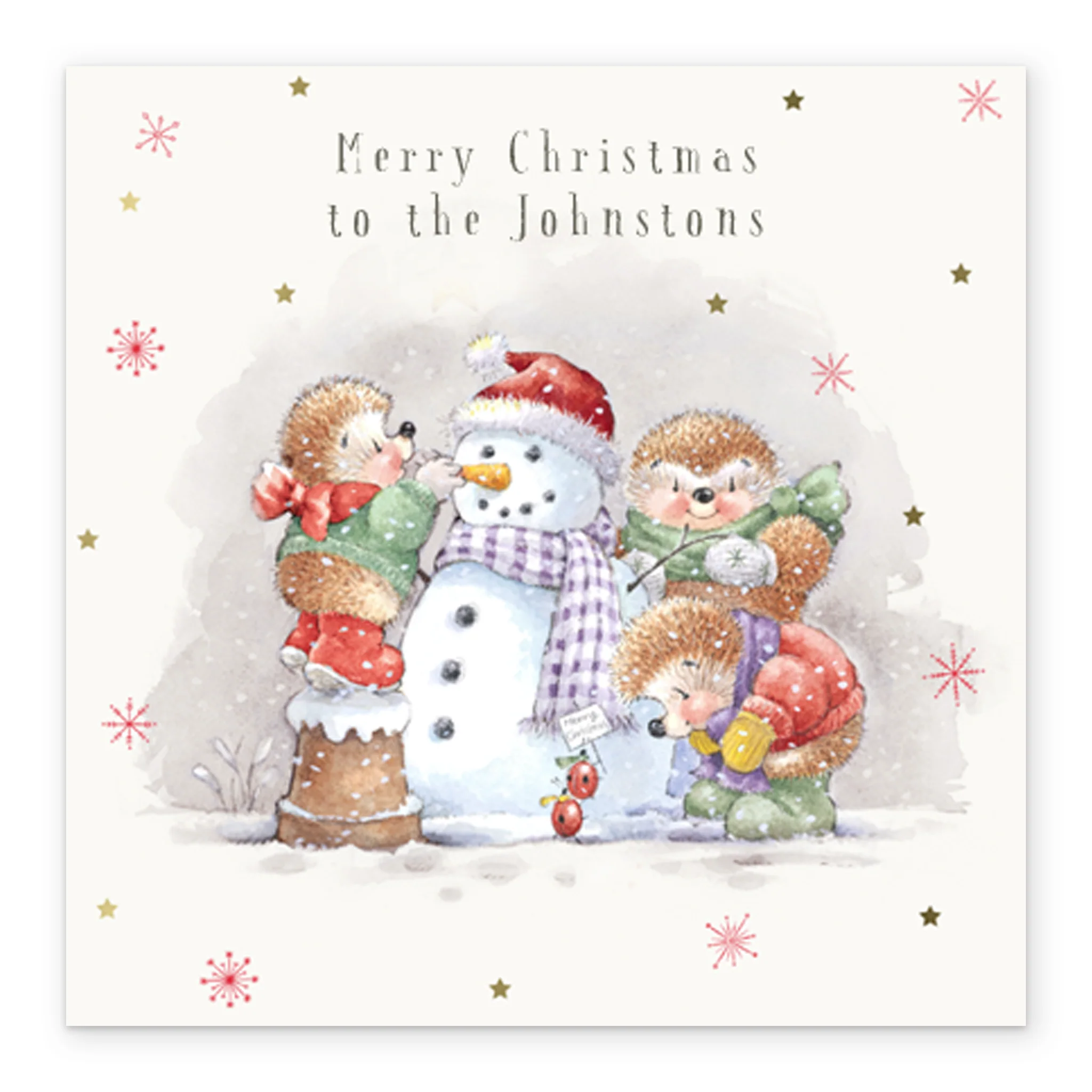 Personalised Christmas Family Country Companions Snow Card - Image 2