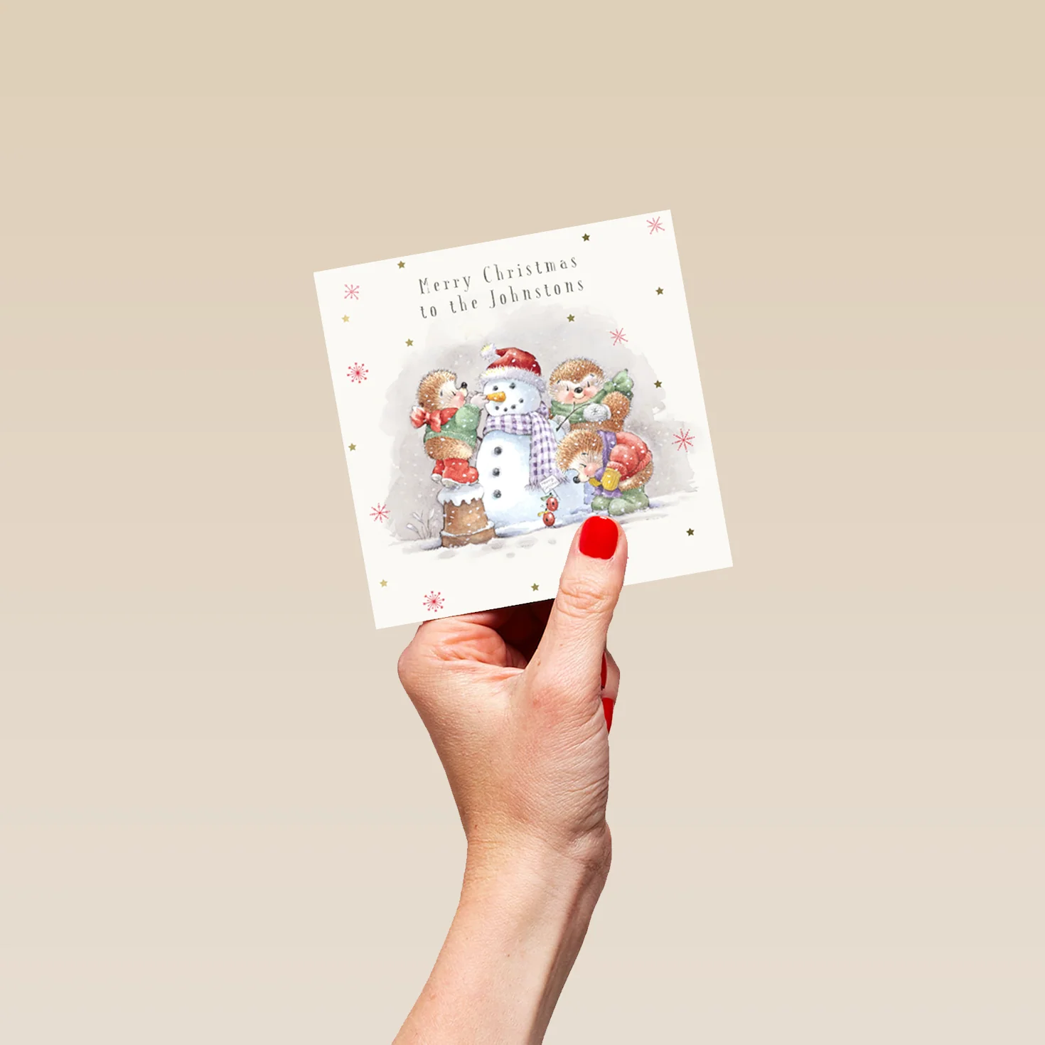 Personalised Christmas Family Country Companions Snow Card - Image 4