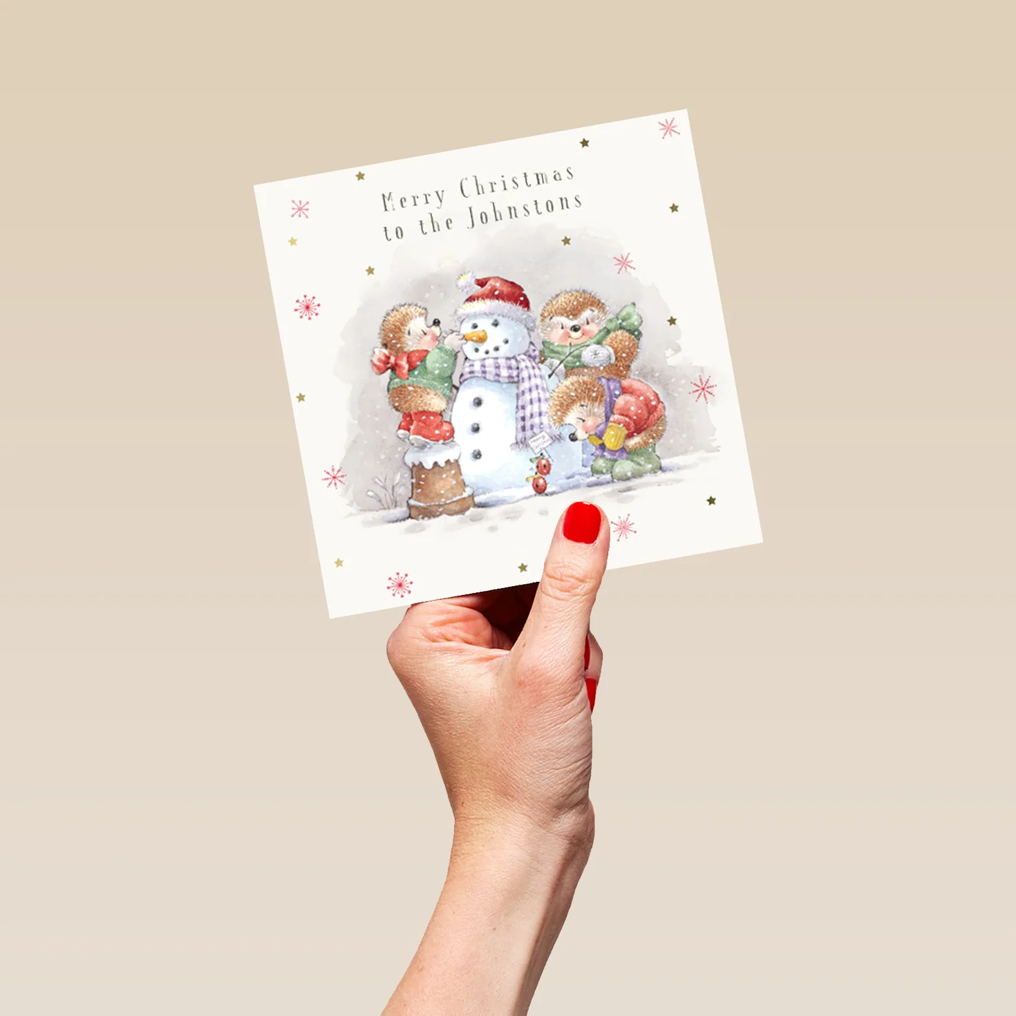 Personalised Christmas Family Country Companions Snow Card - Image 5