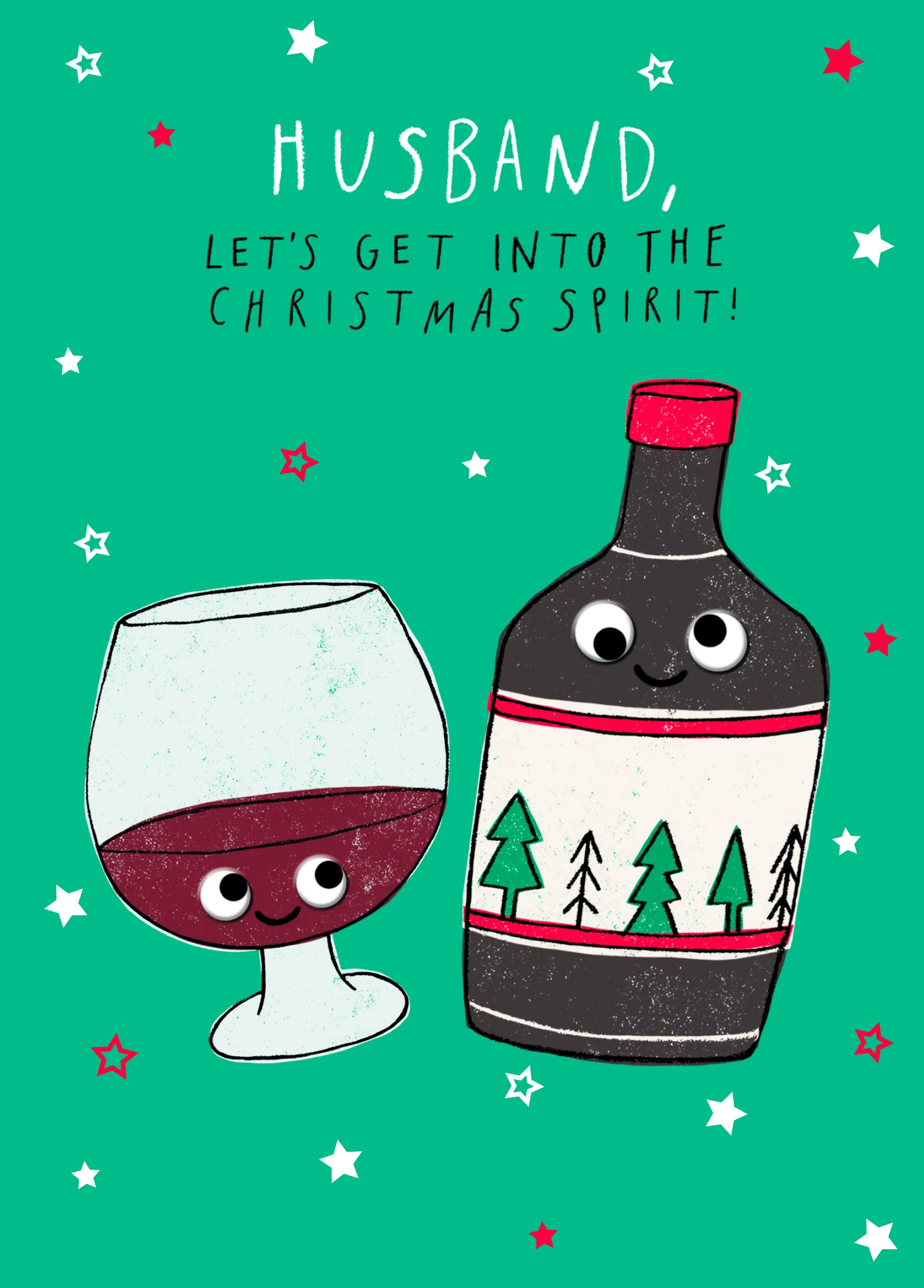 Personalised Christmas Spirit Bottle Card For Husband