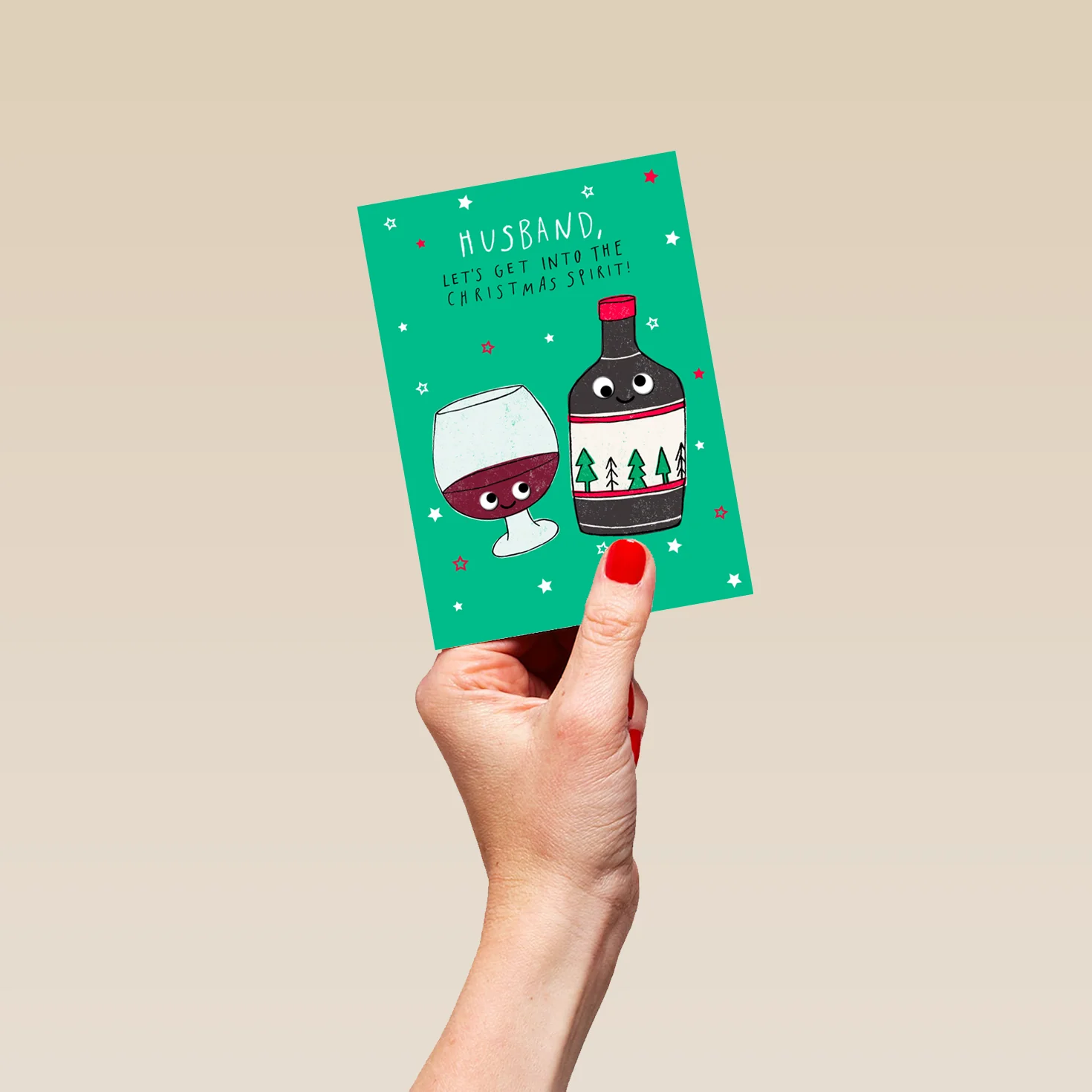 Personalised Christmas Spirit Bottle Card For Husband - Image 4