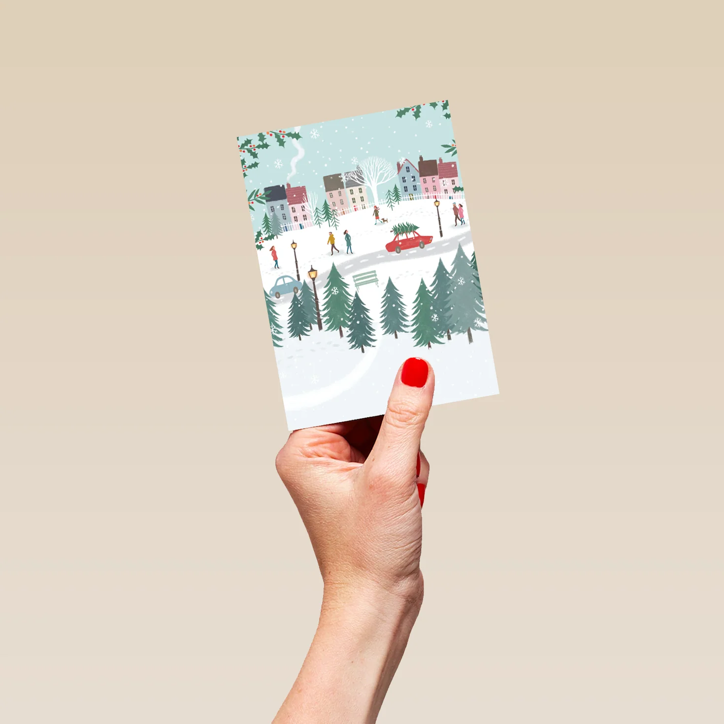 Personalised Christmas Tree Town Card - Image 4