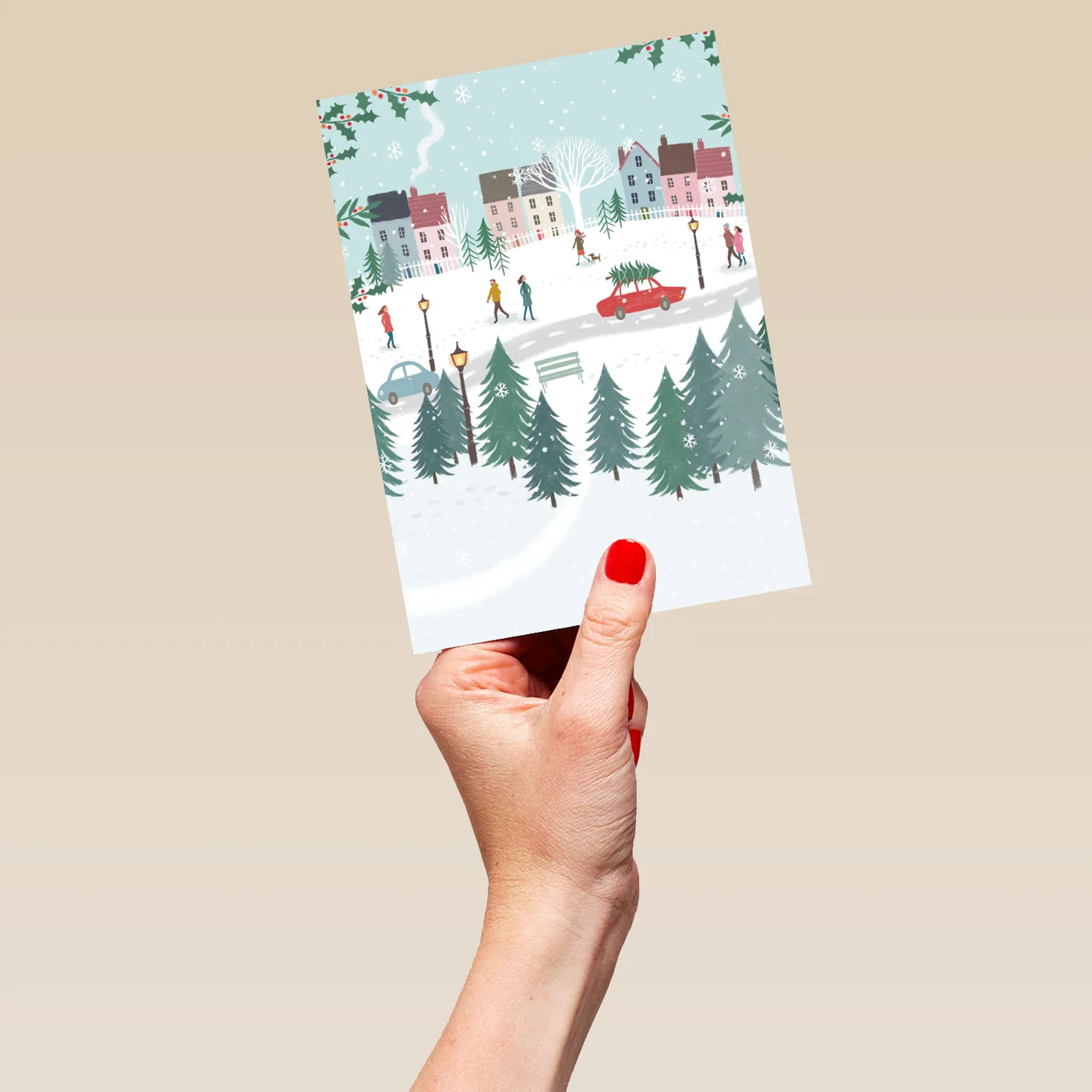 Personalised Christmas Tree Town Card - Image 5