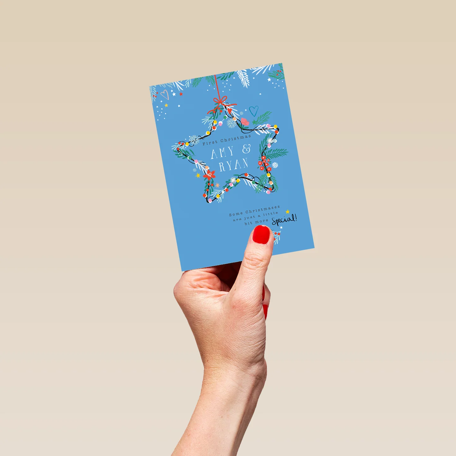 Personalised Classic 1st Christmas As A Couple Editable Card - Image 4