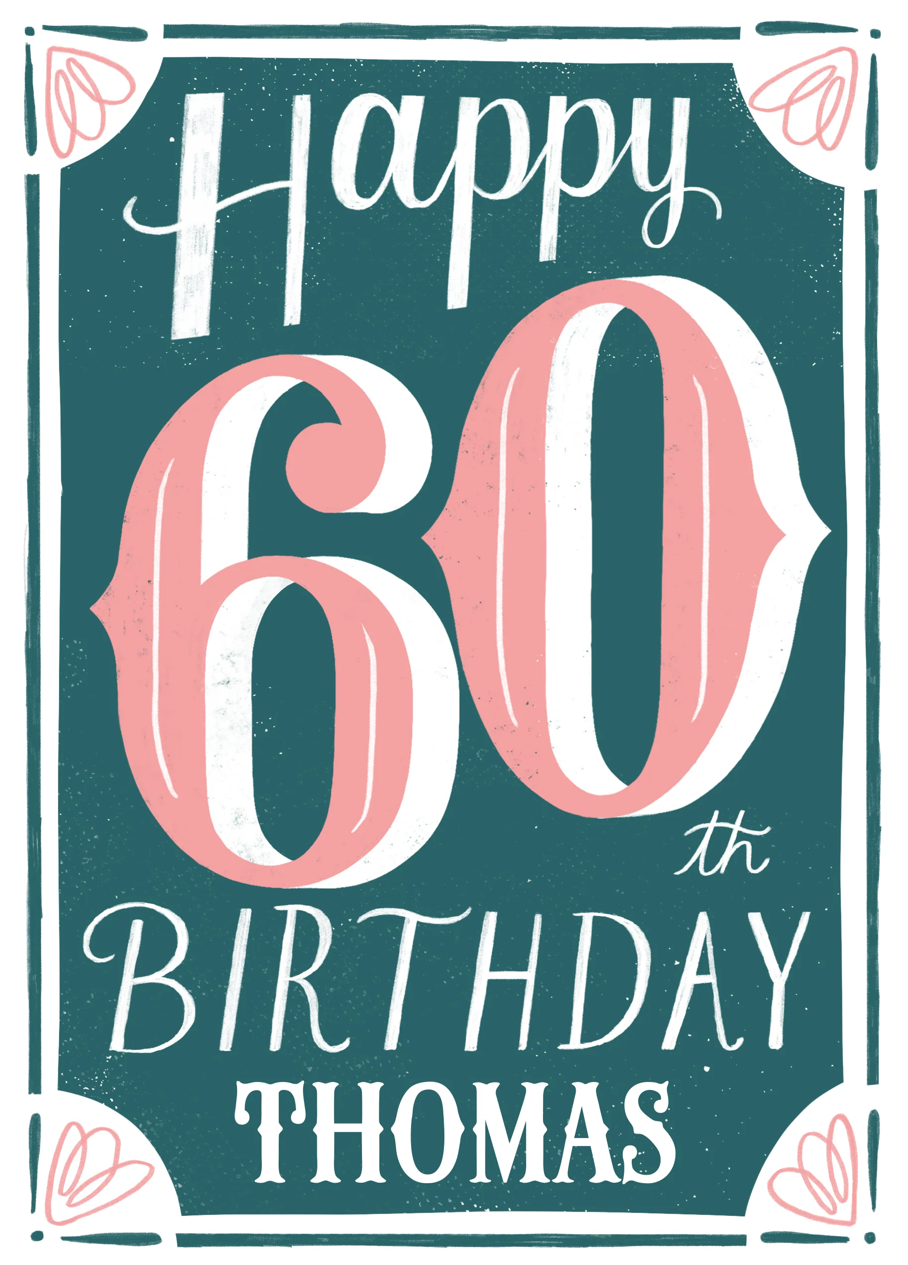 Personalised Classic 60th Birthday Card