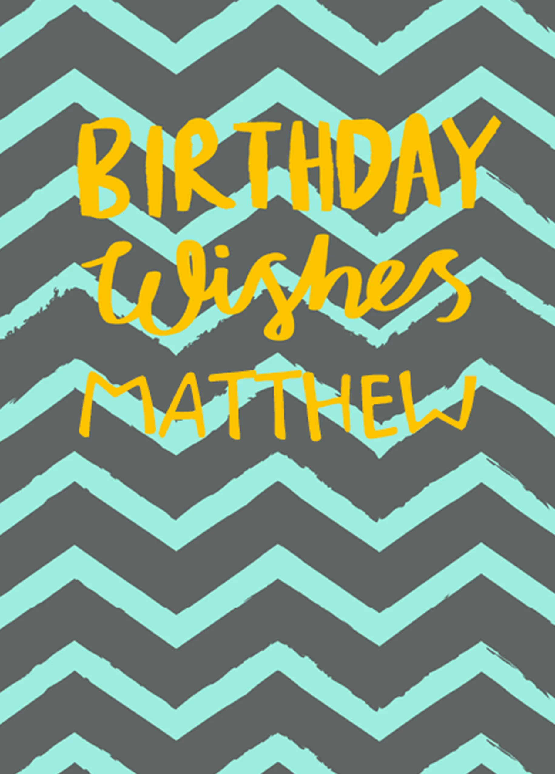 Personalised Classic Birthday Editable Zigzag Pattern Card