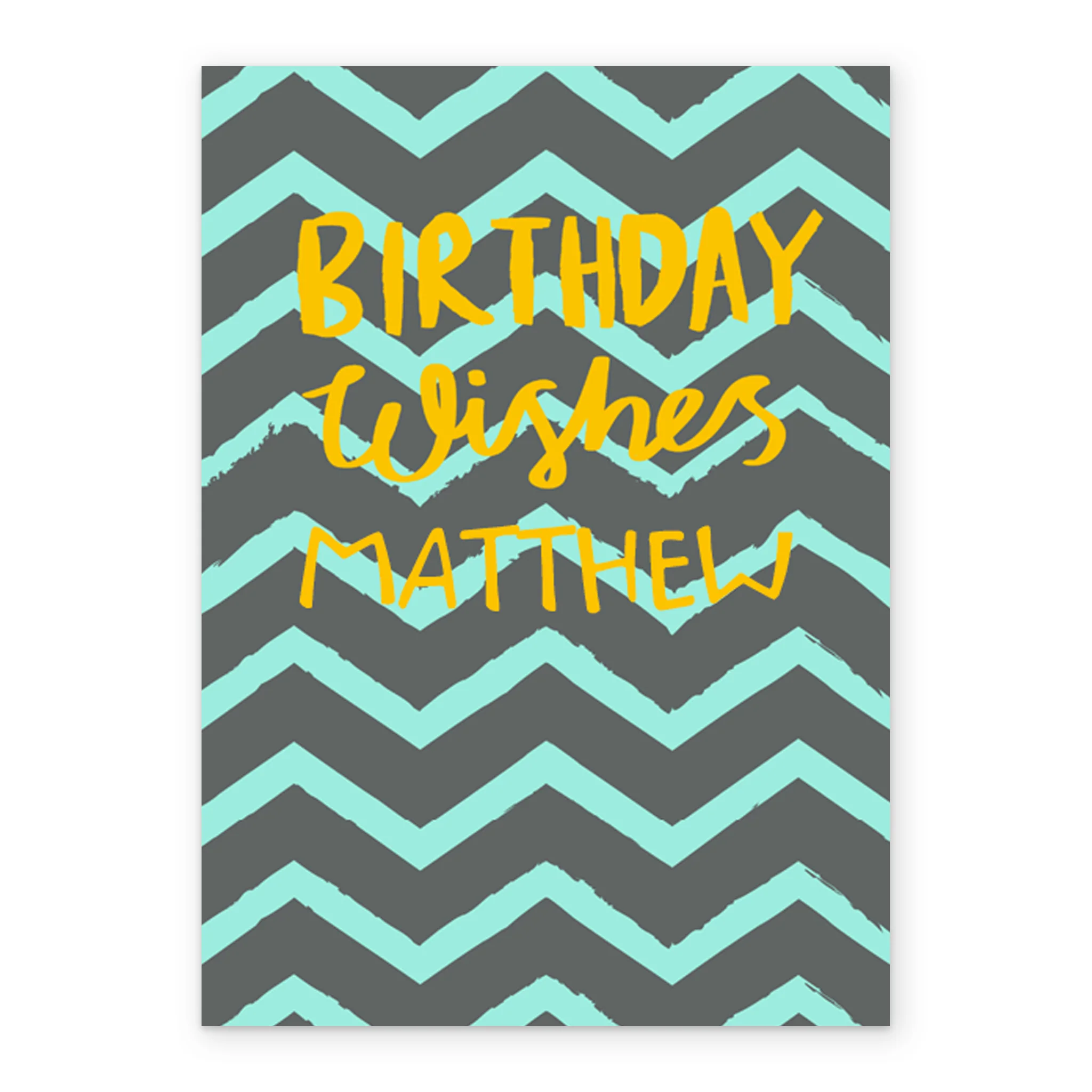 Personalised Classic Birthday Editable Zigzag Pattern Card - Image 2