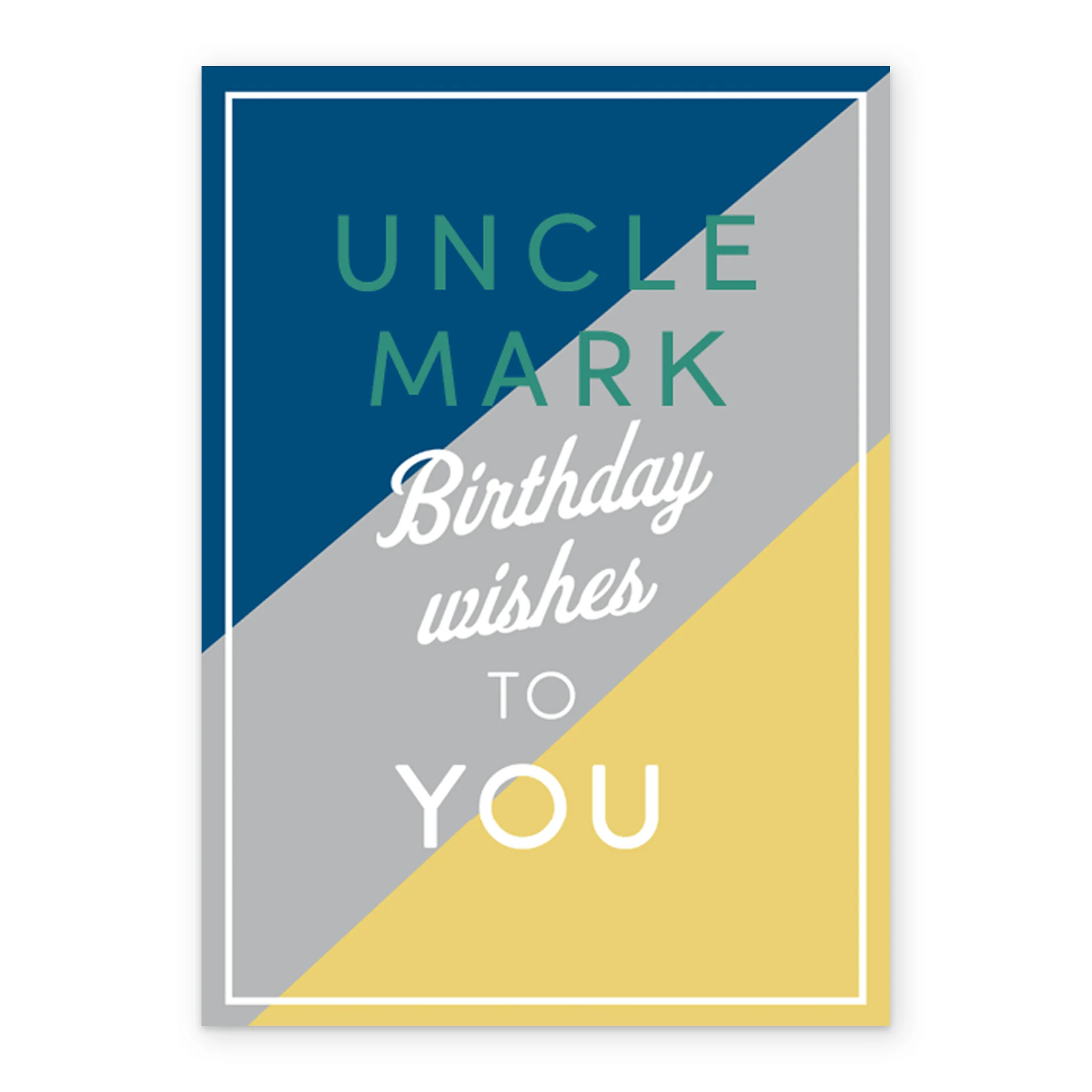 Personalised Classic Birthday Uncle Editable Diagonal Stripe Card - Image 2