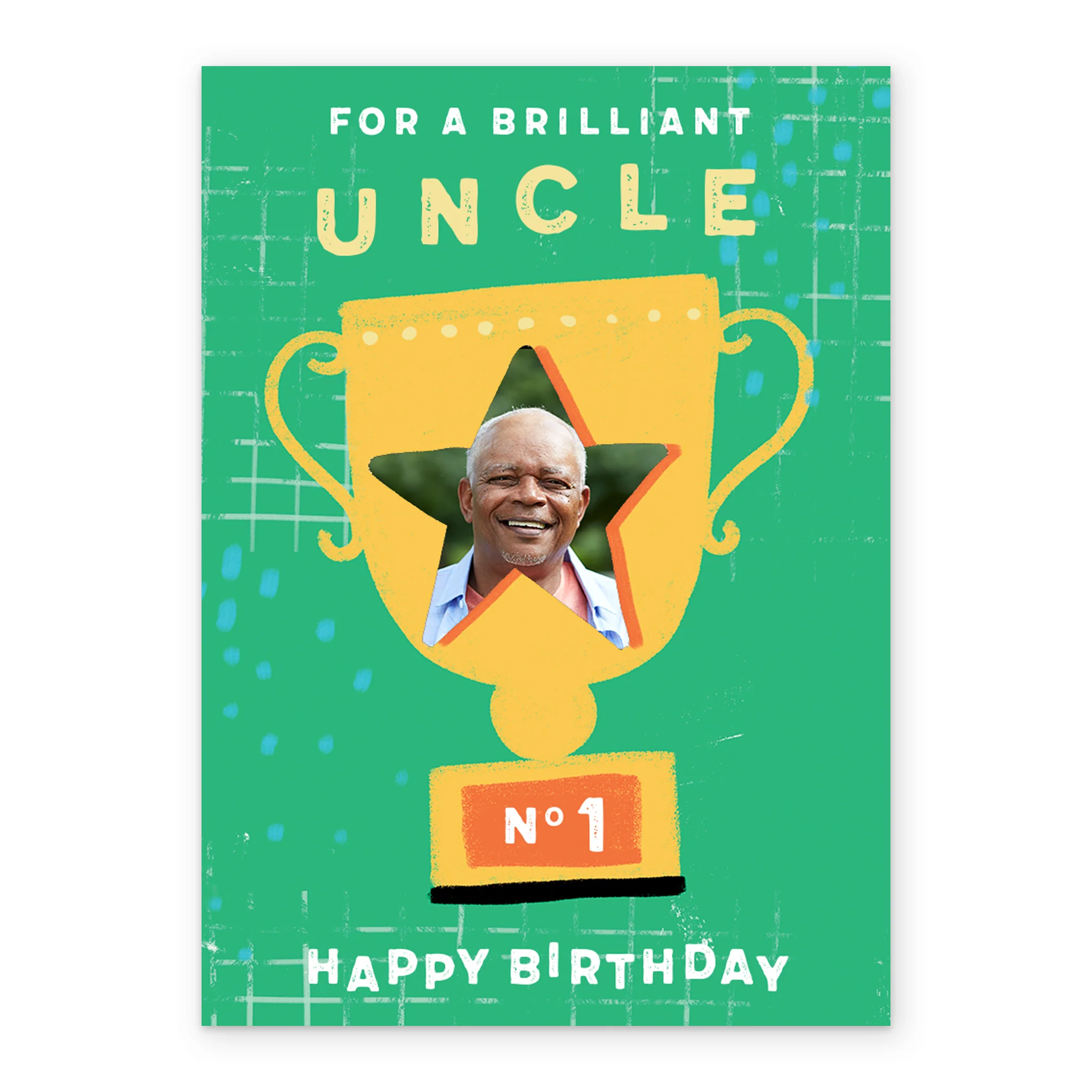 Personalised Classic Birthday Uncle Trophy The Best Photo Card - Image 2