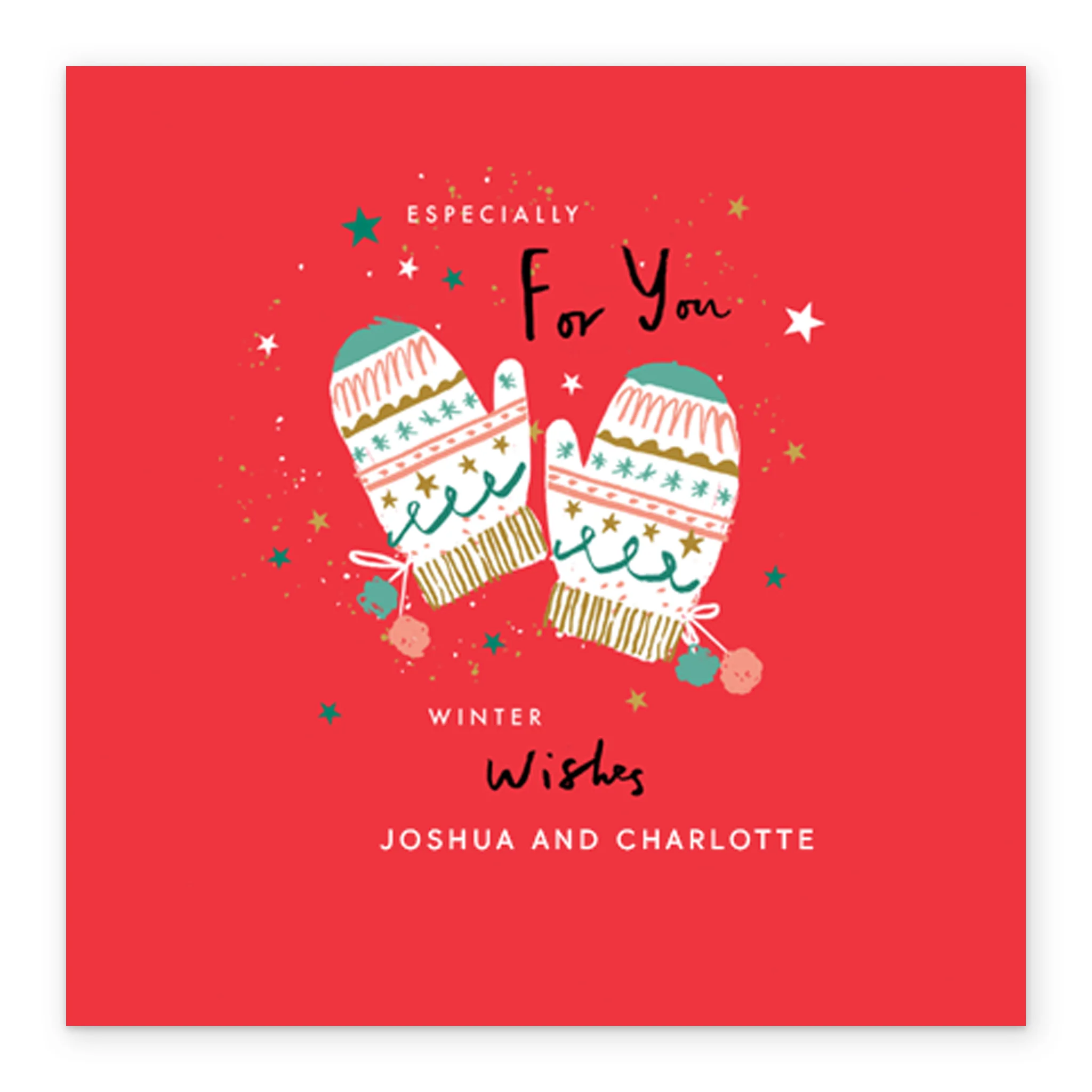 Personalised Classic Christmas Cute Cosy Mittens Card - Image 2