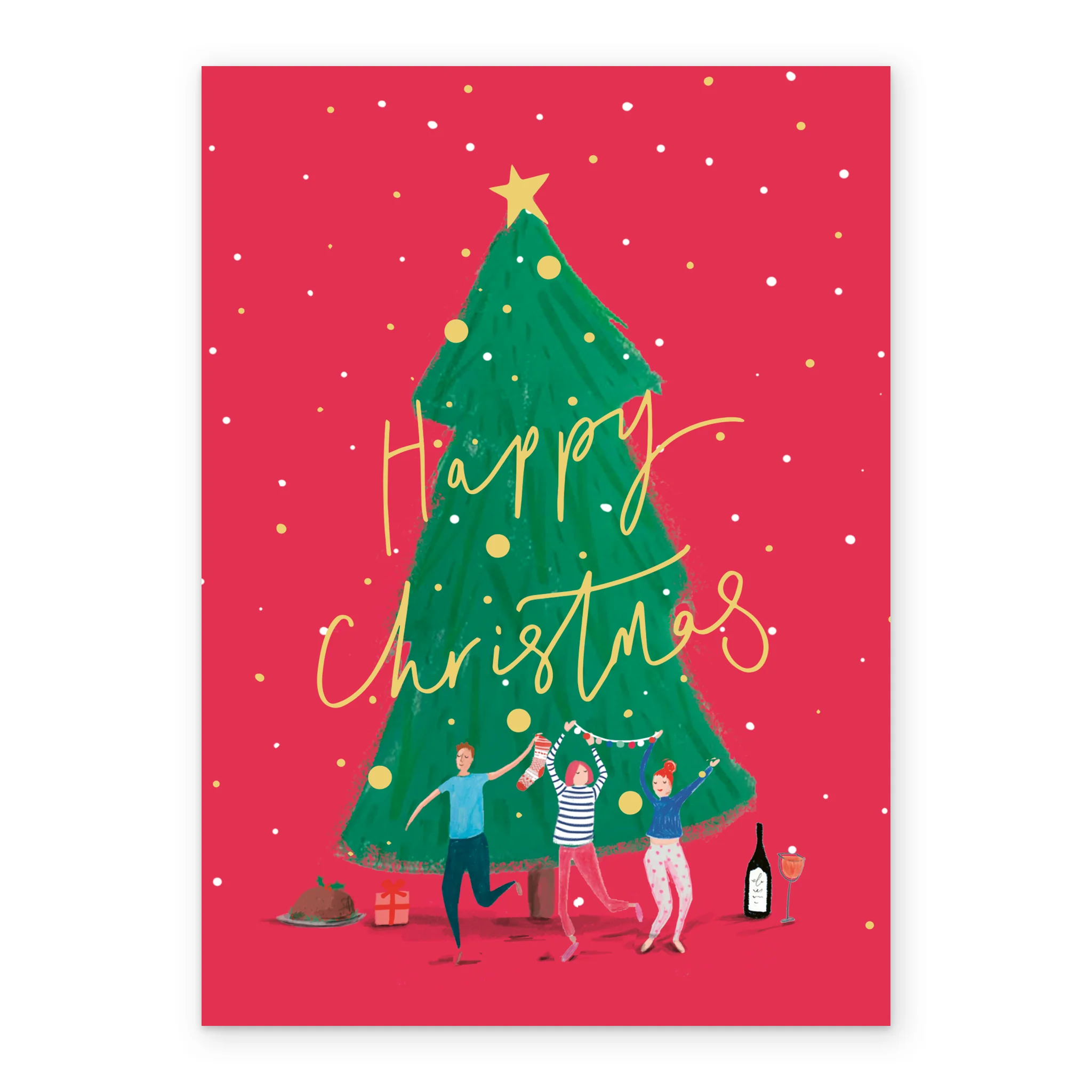 Personalised Classic Christmas Dancing Around The Tree Card - Image 2