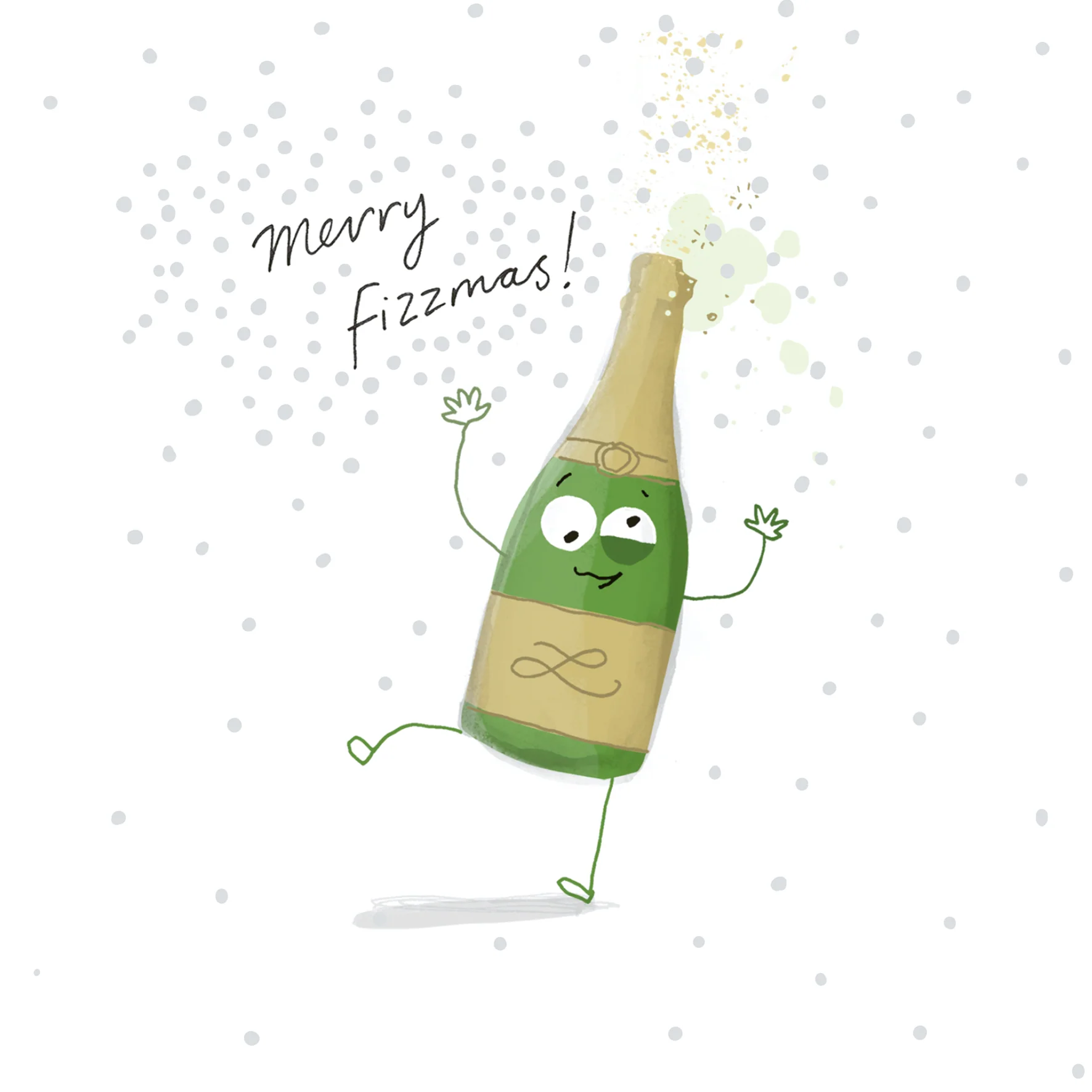 Personalised Classic Christmas Fun Bottle Merry Fizzmas Card