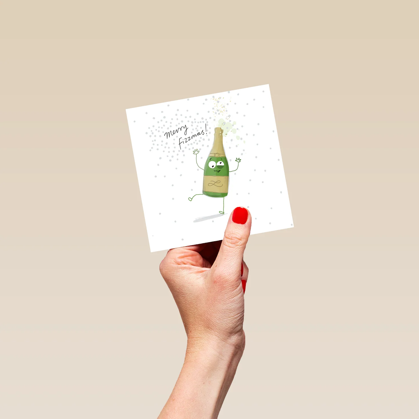Personalised Classic Christmas Fun Bottle Merry Fizzmas Card - Image 4