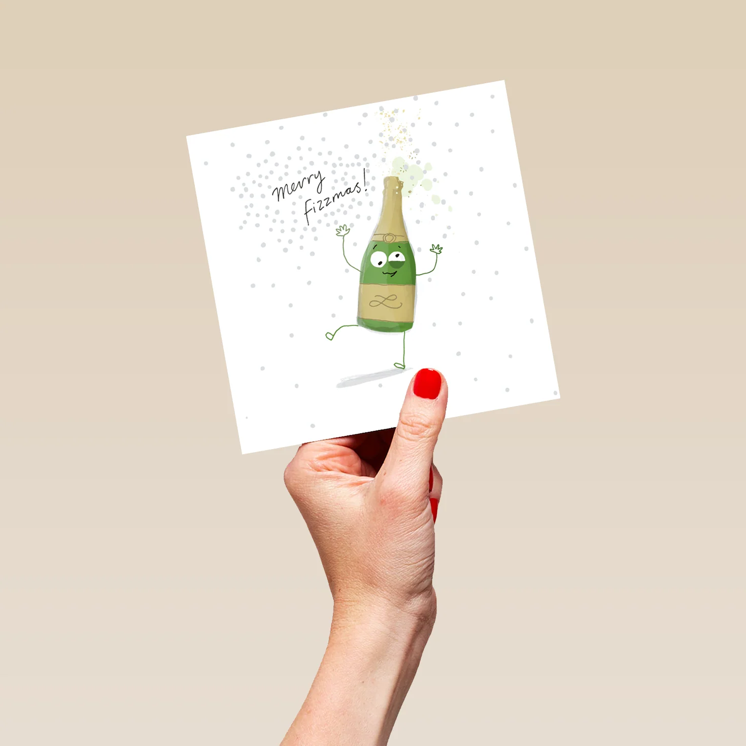 Personalised Classic Christmas Fun Bottle Merry Fizzmas Card - Image 5