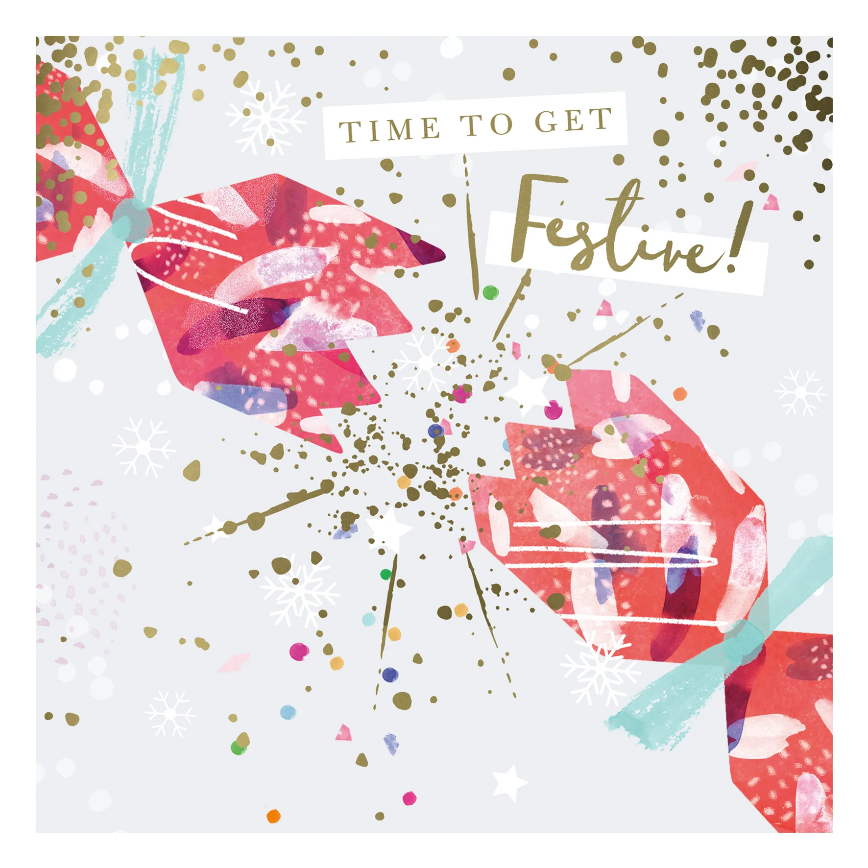 Personalised Classic Christmas Fun Festive Cracker & Confetti Card
