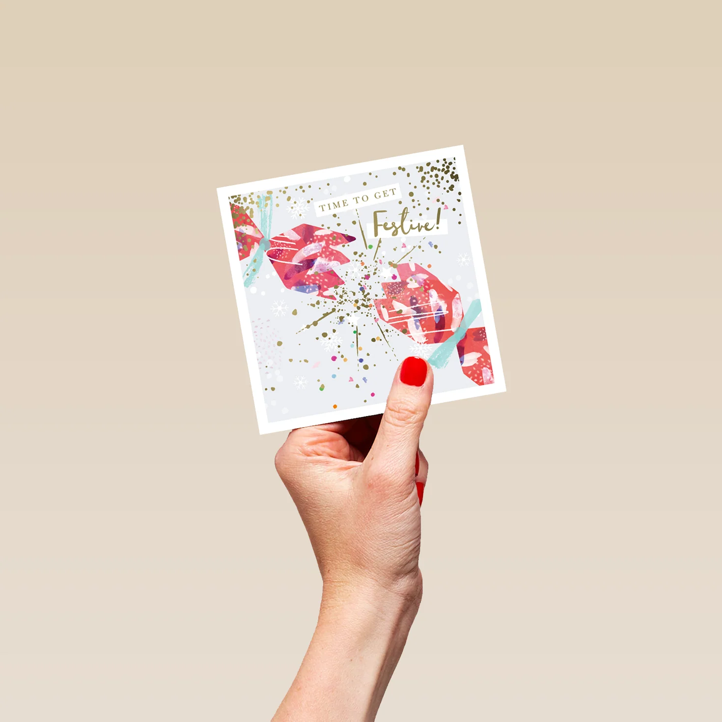 Personalised Classic Christmas Fun Festive Cracker & Confetti Card - Image 4