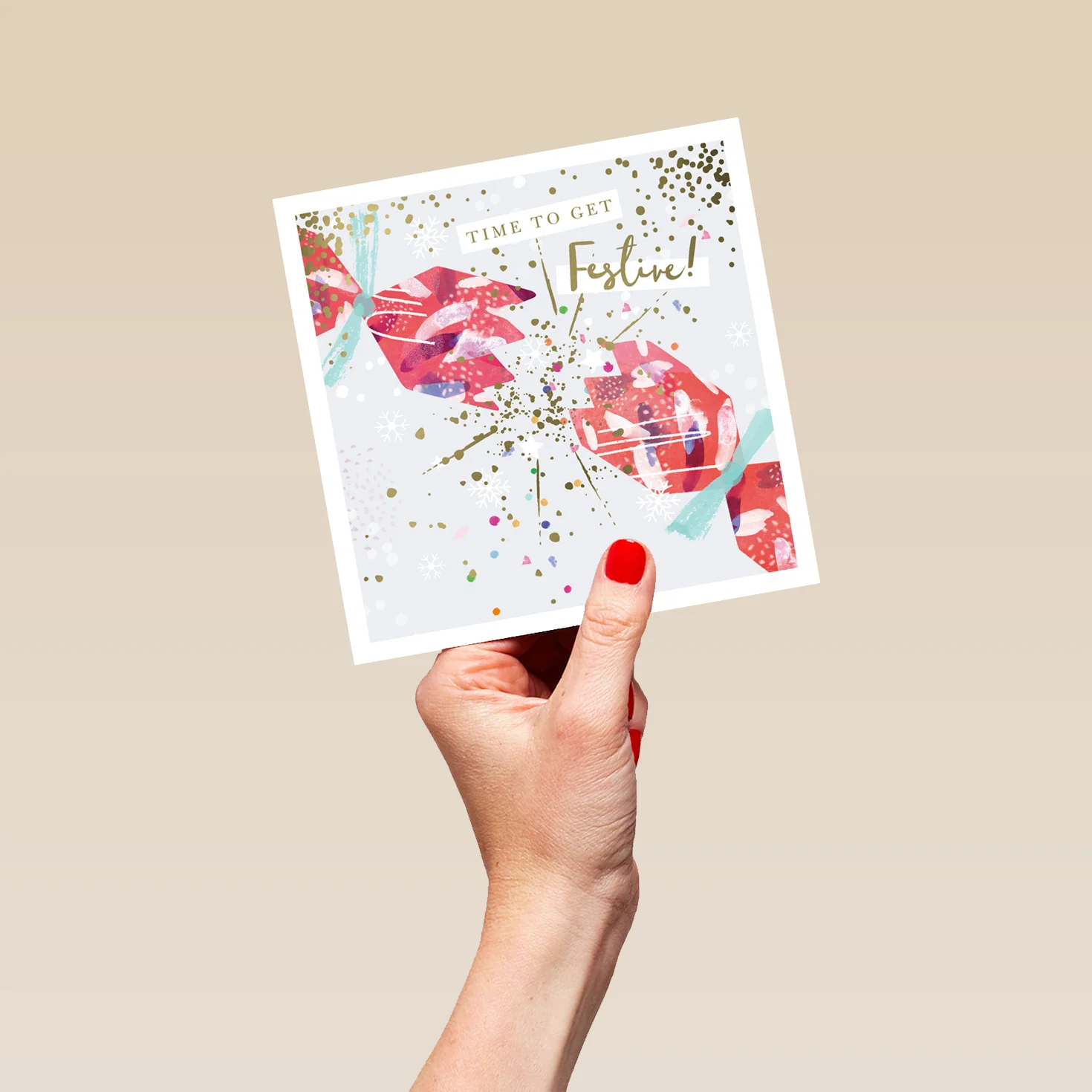 Personalised Classic Christmas Fun Festive Cracker & Confetti Card - Image 5