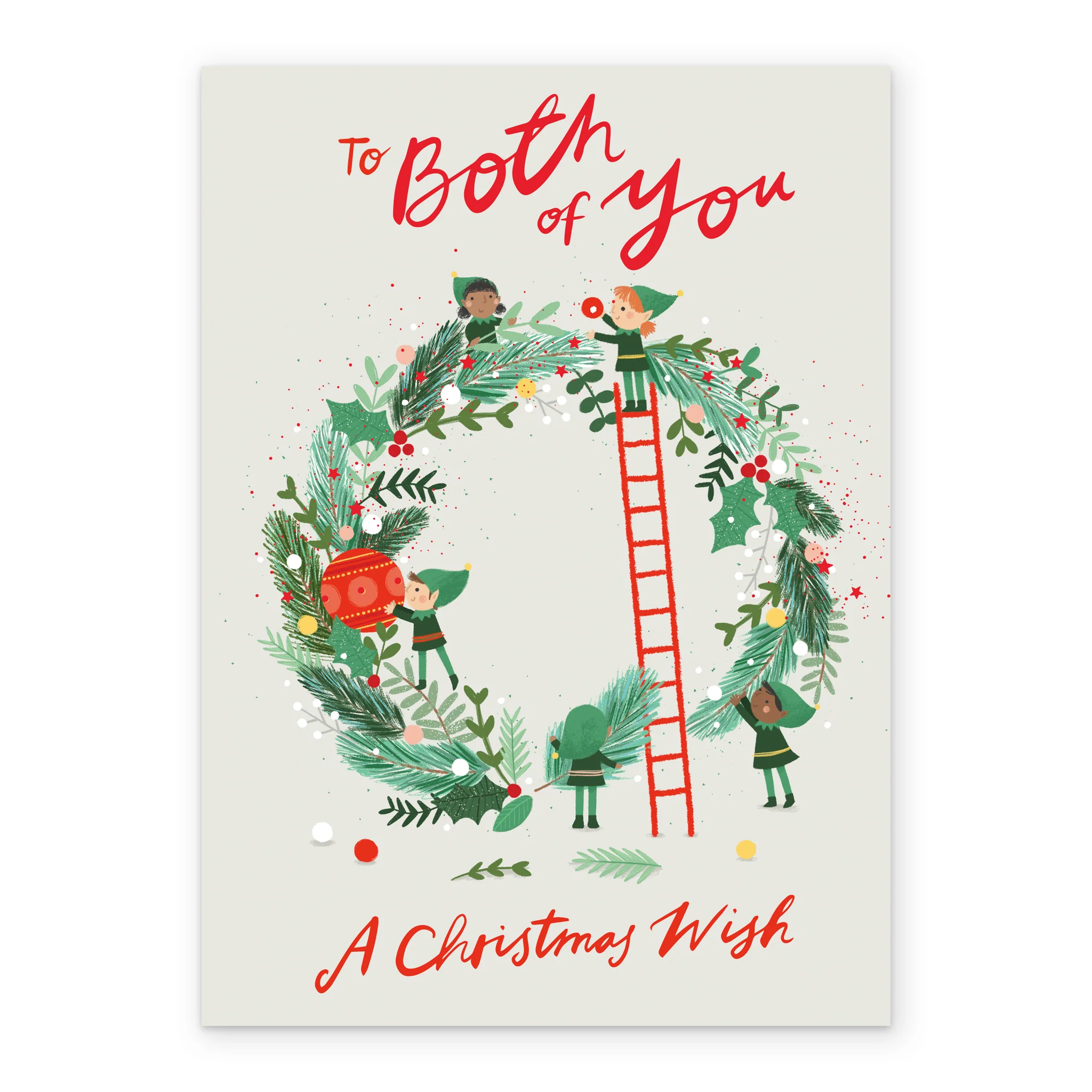 Personalised Classic Christmas Holly Wreath To Both Card - Image 2