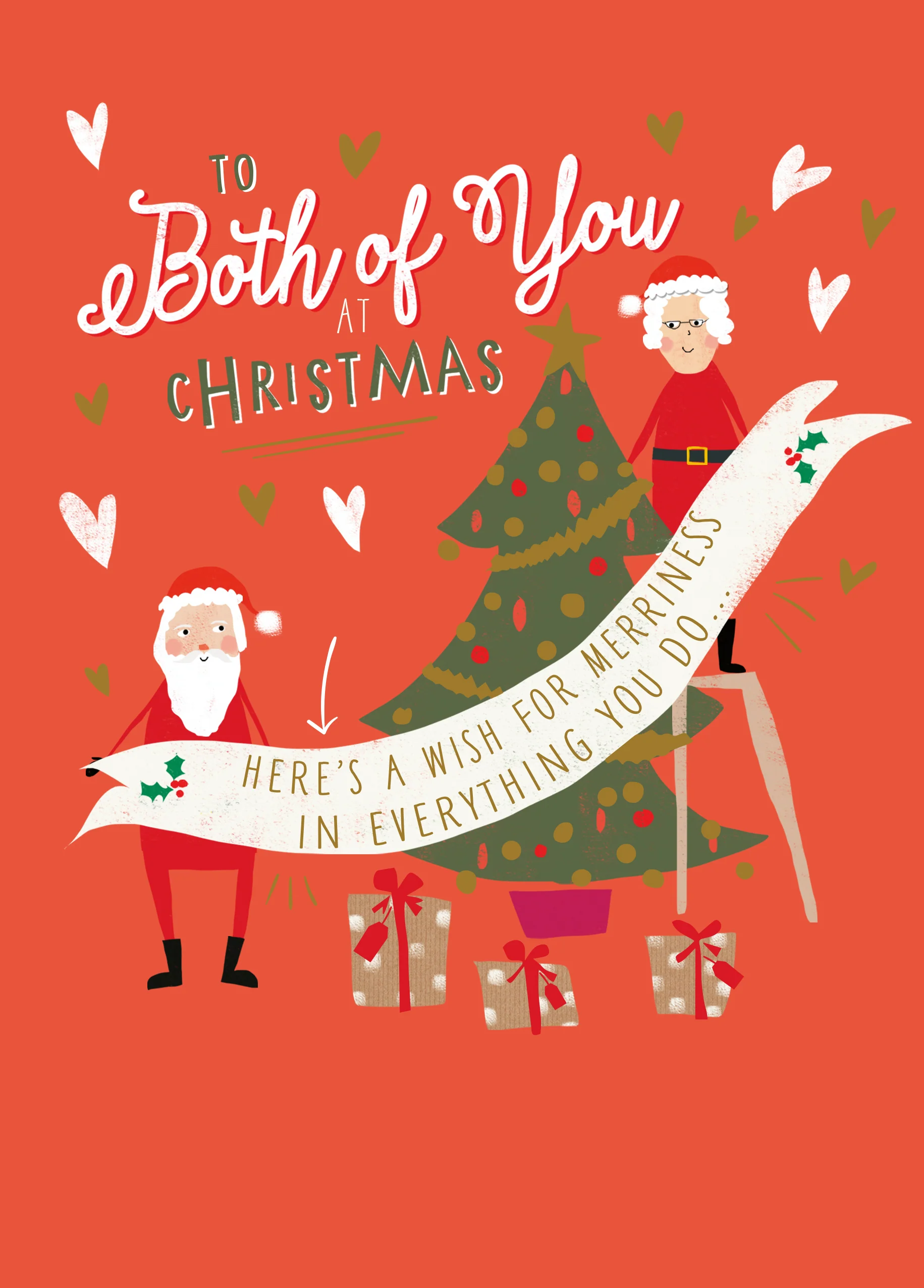 Personalised Classic Christmas Santa & Mrs Claus To Both Card