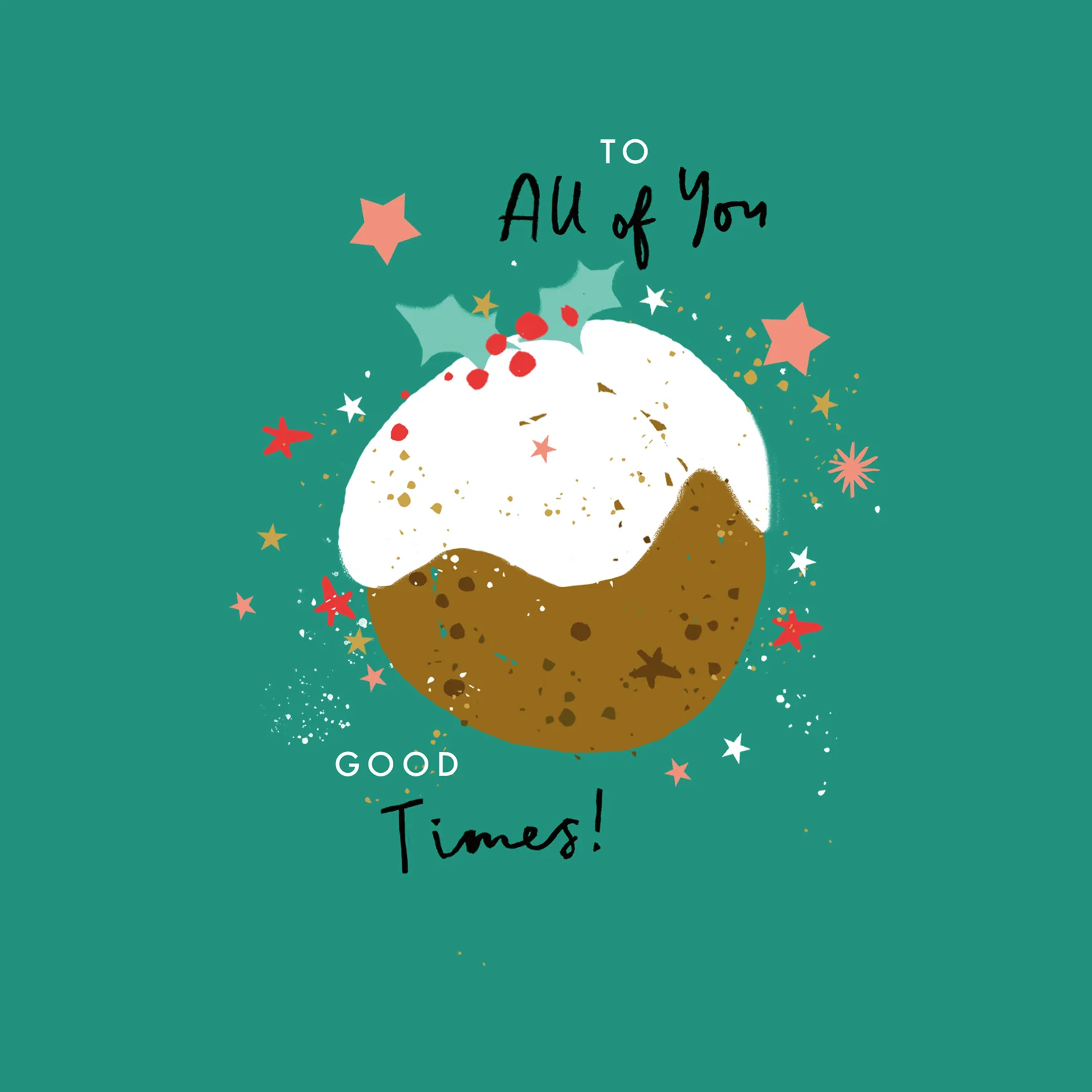 Personalised Classic Christmas To All Of You Family Pudding Card