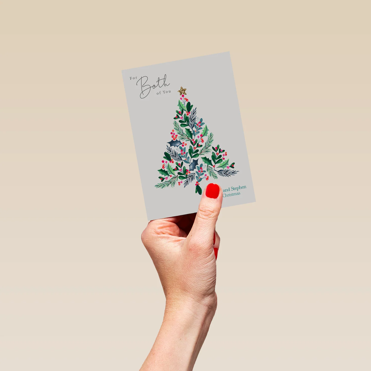 Personalised Classic Christmas To Both Tree Card - Image 4