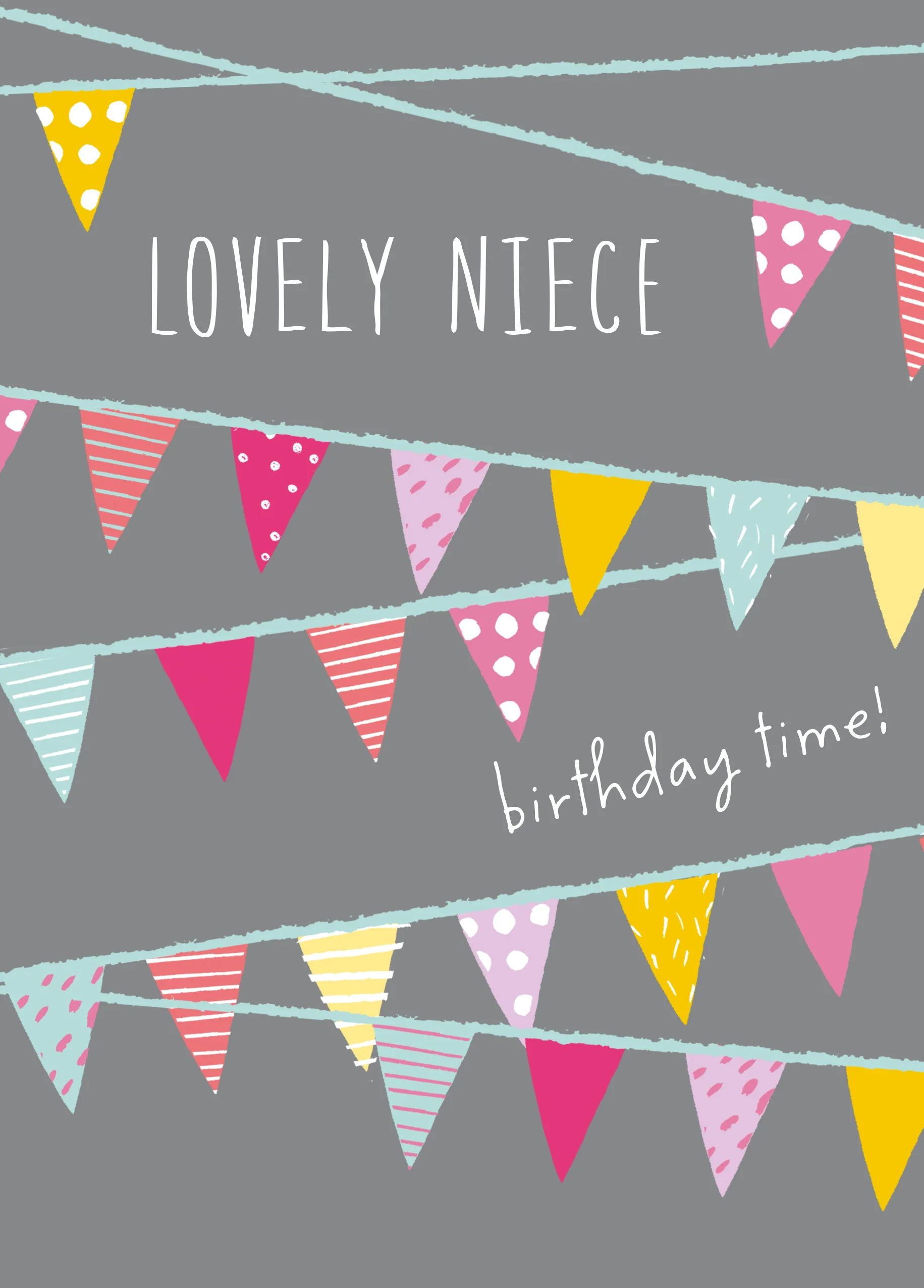 Personalised Classic Colourful Bunting Birthday Card For Niece