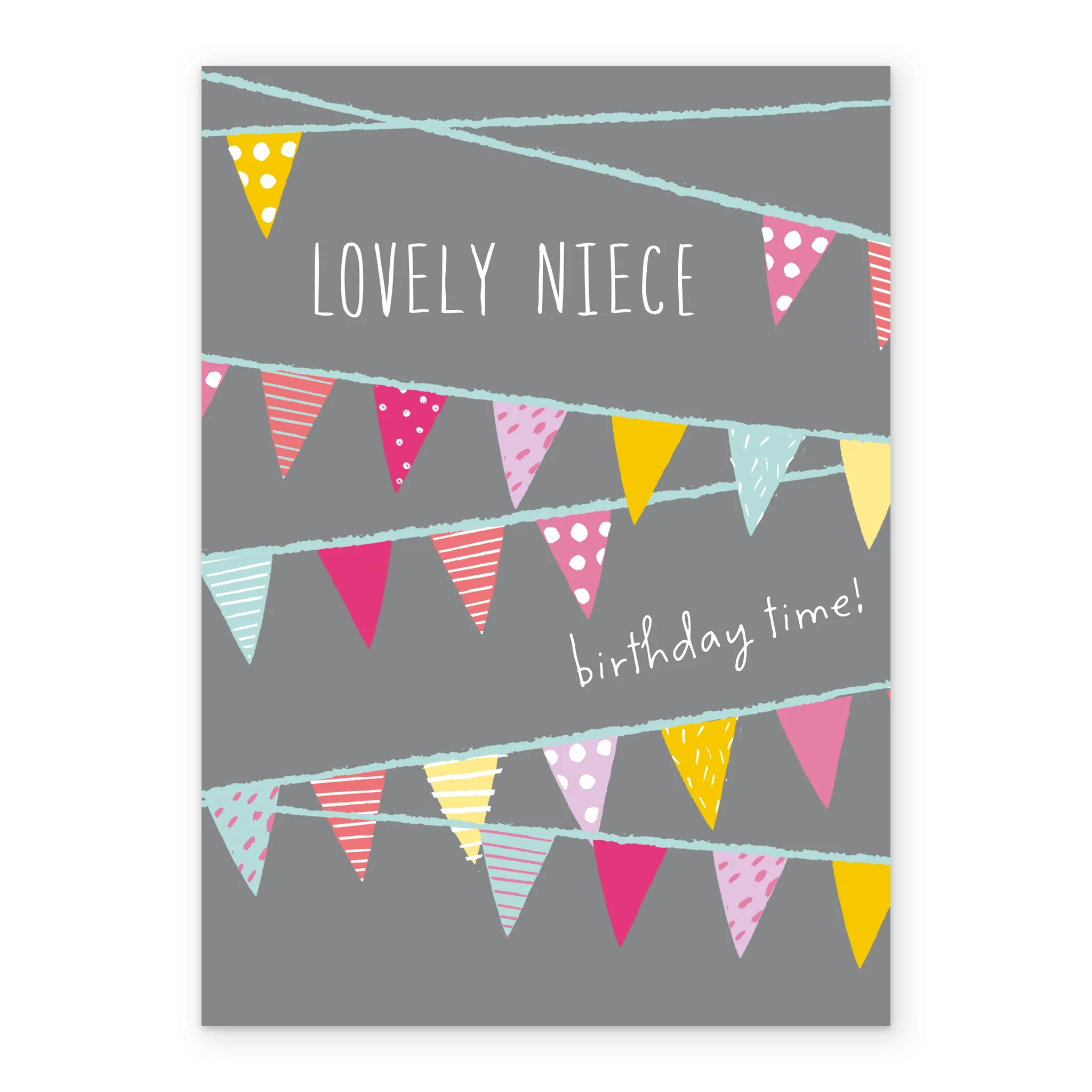 Personalised Classic Colourful Bunting Birthday Card For Niece - Image 2