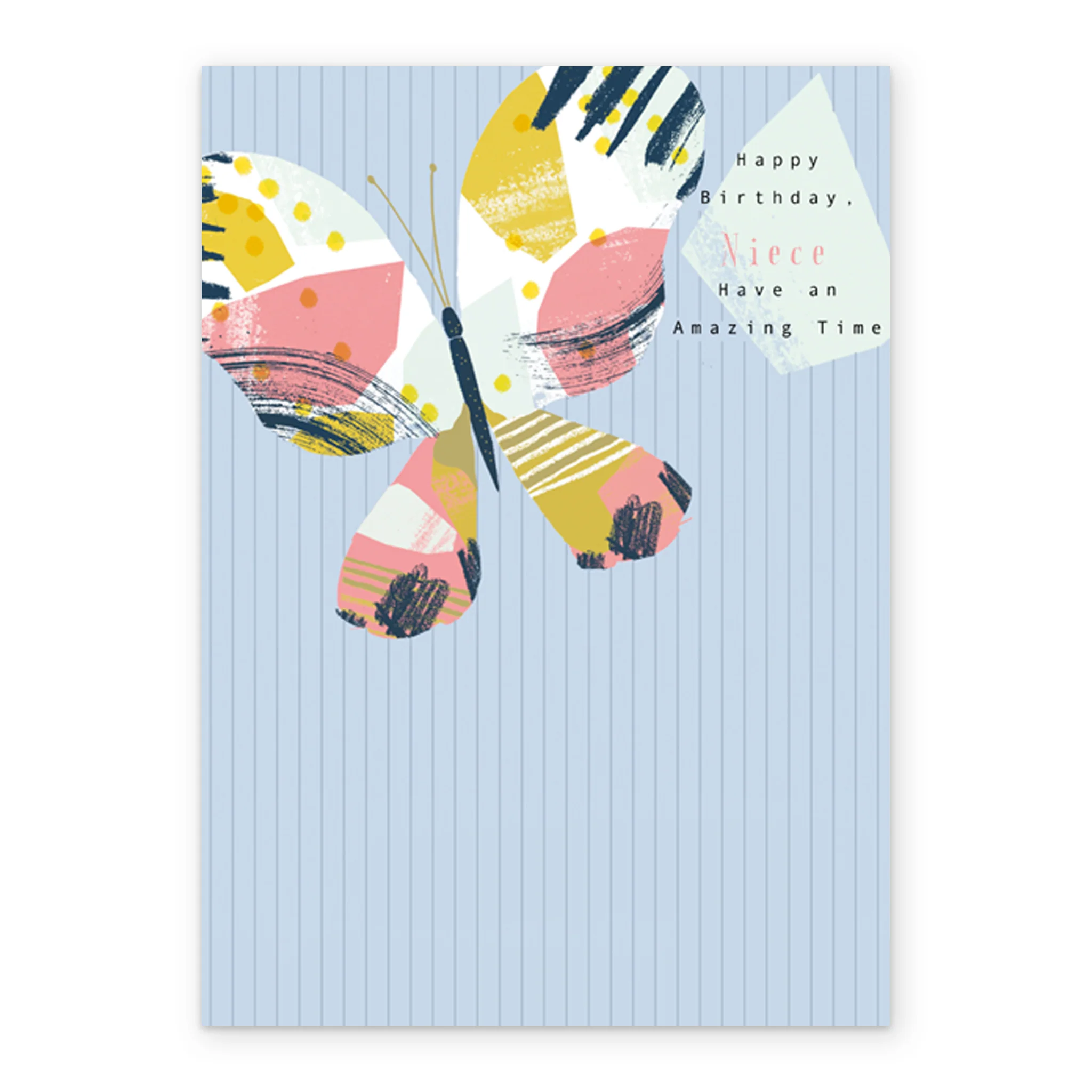 Personalised Classic Editable Butterfly Birthday Card For Niece - Image 2