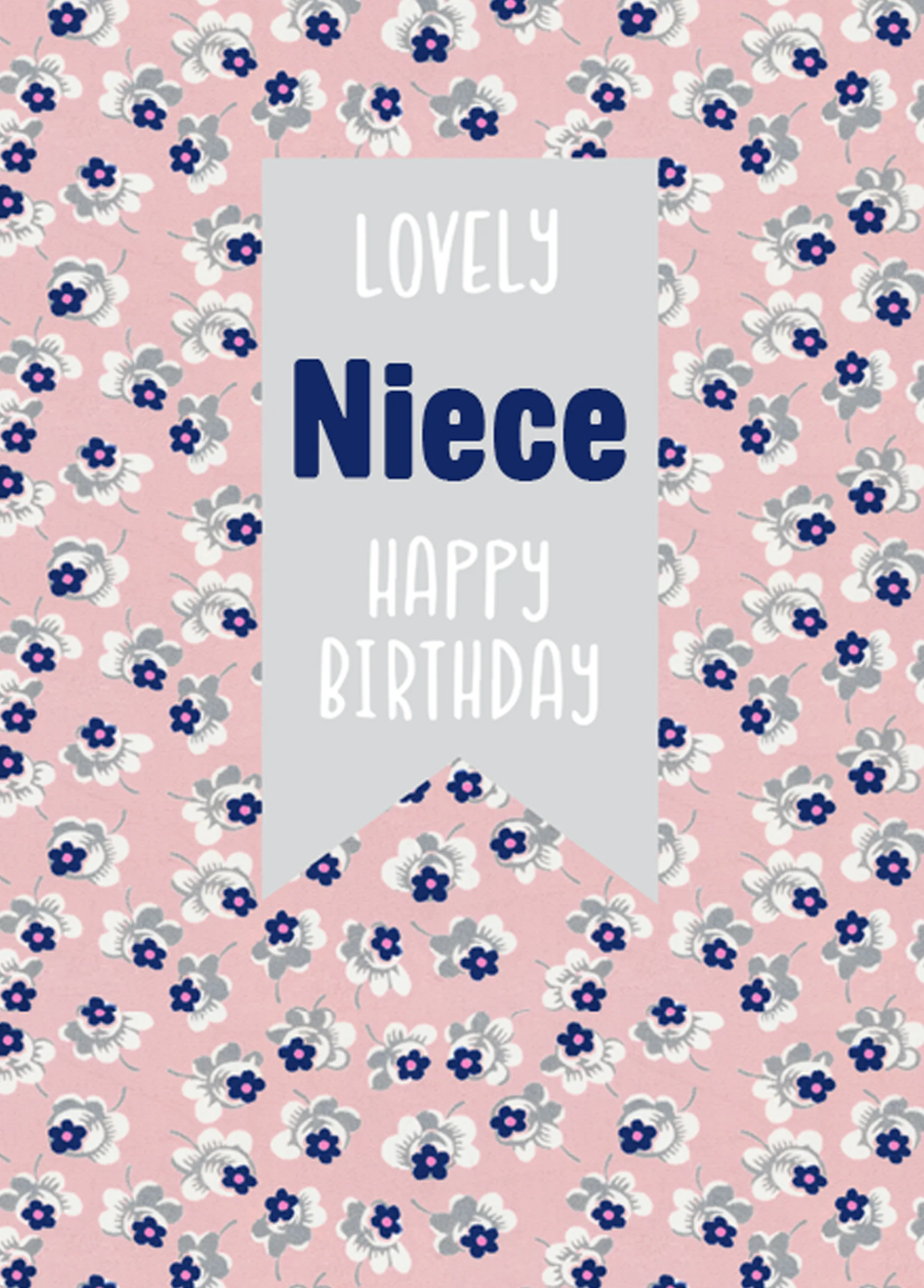 Personalised Classic Editable Floral Birthday Card For Niece