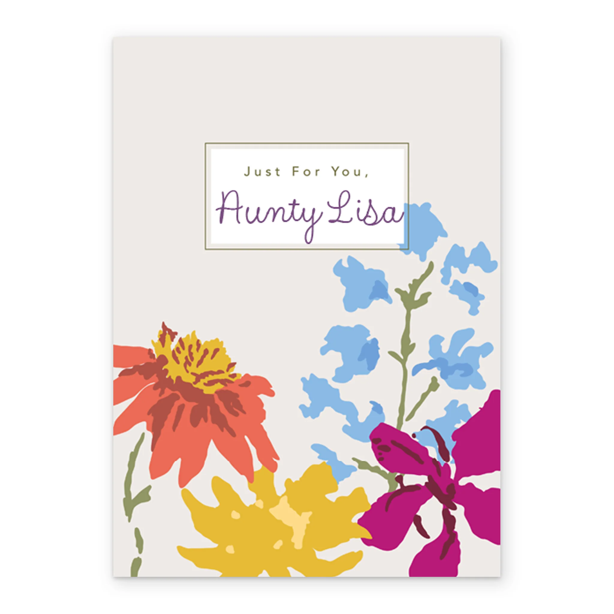 Personalised Classic Floral Birthday Card For Aunty - Image 2