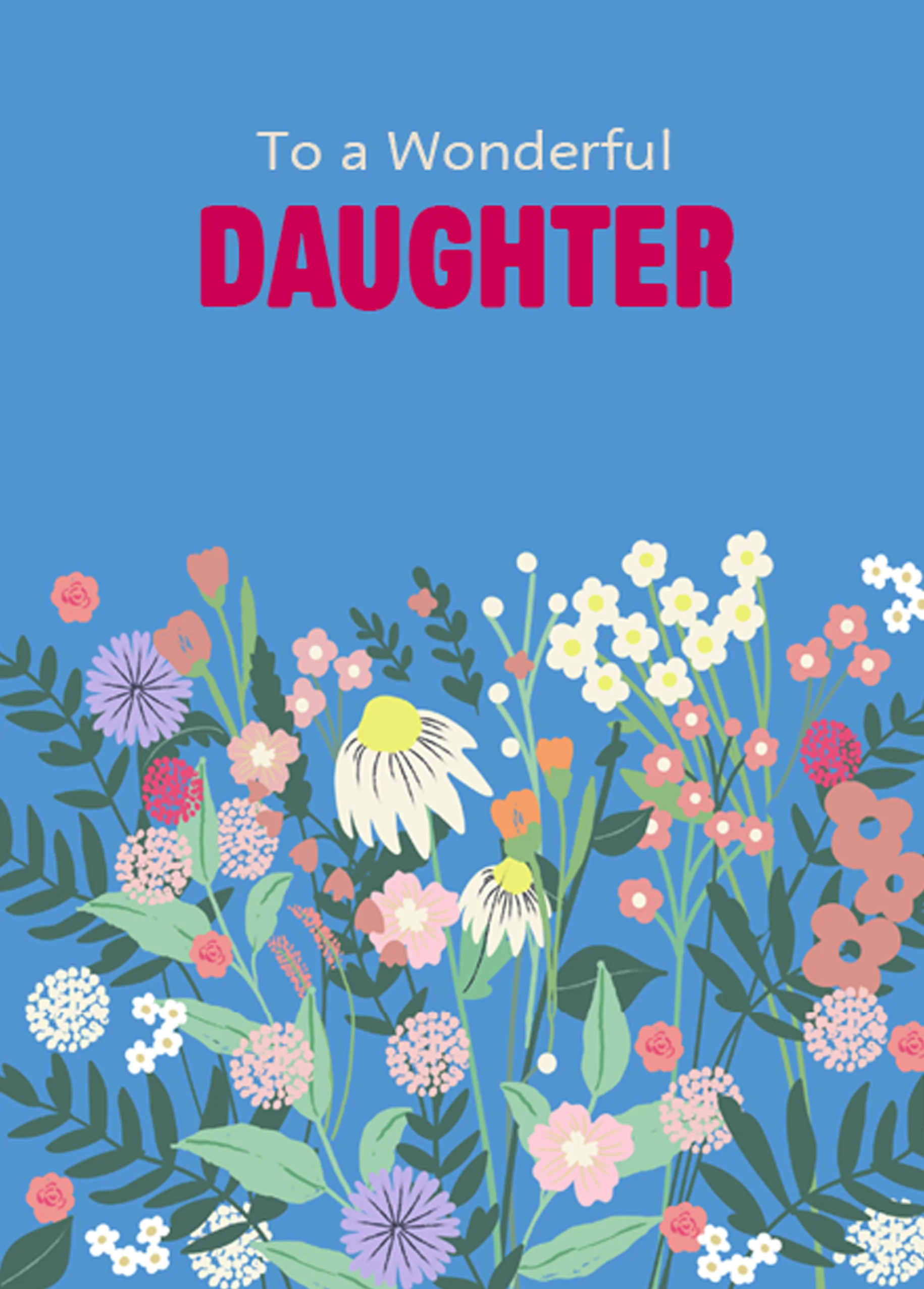 Personalised Classic Floral Design Card For Daughter