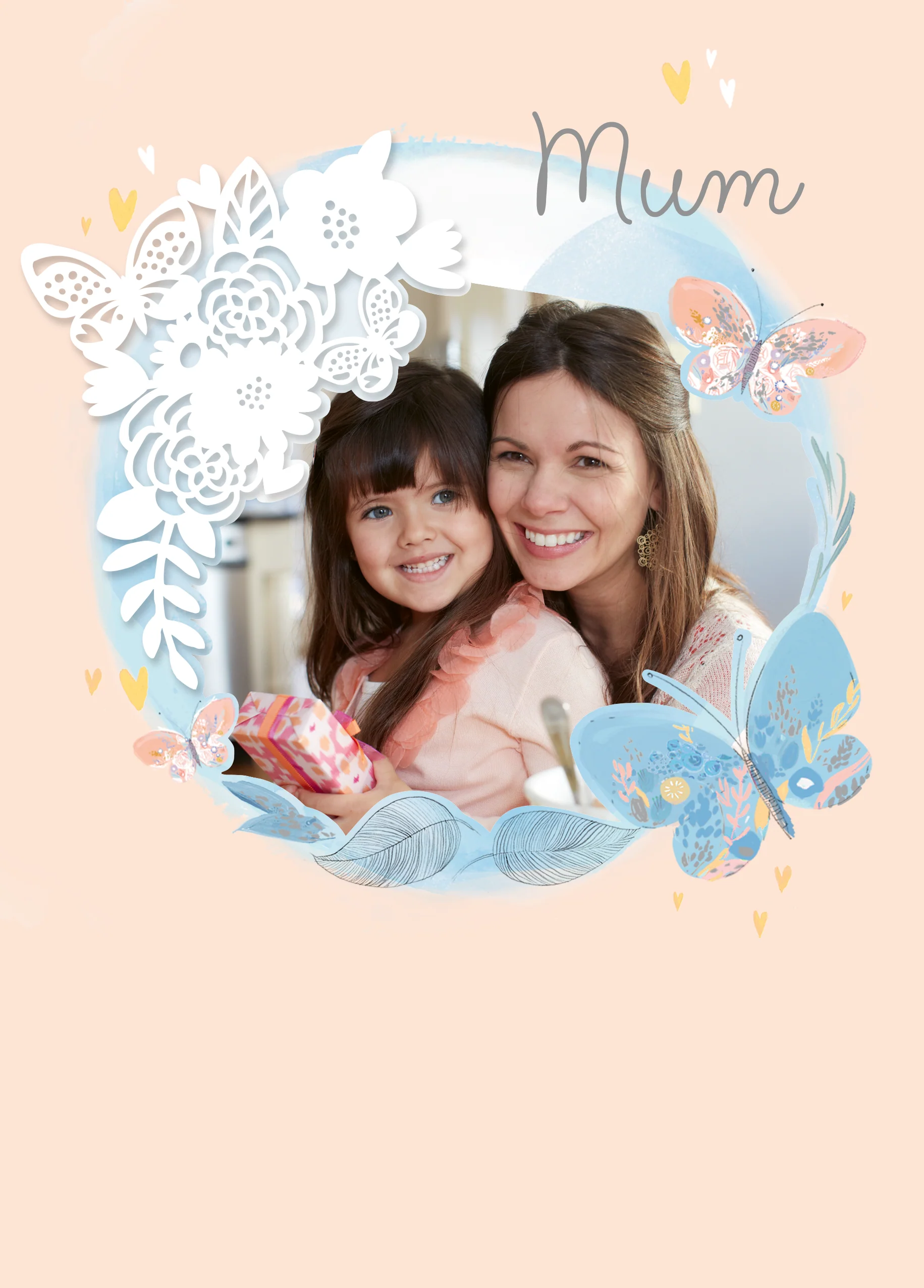 Personalised Classic Floral Mother's Day Photo Upload Card For Mum