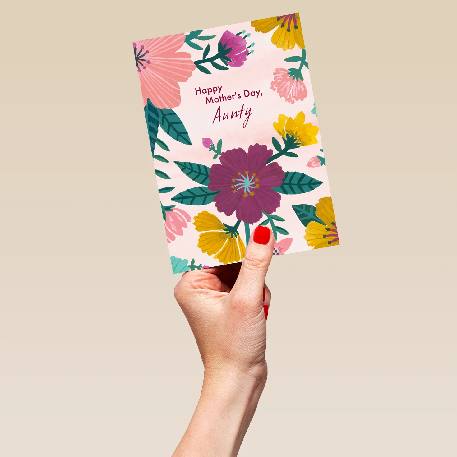 Personalised Classic Flower Pattern Mother's Day Card For Aunty - Image 5