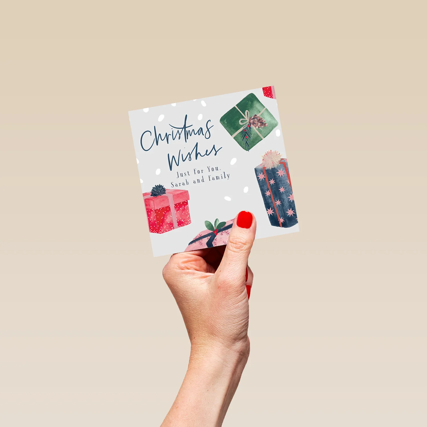 Personalised Classic Gifts Wishes Christmas Card - Image 4